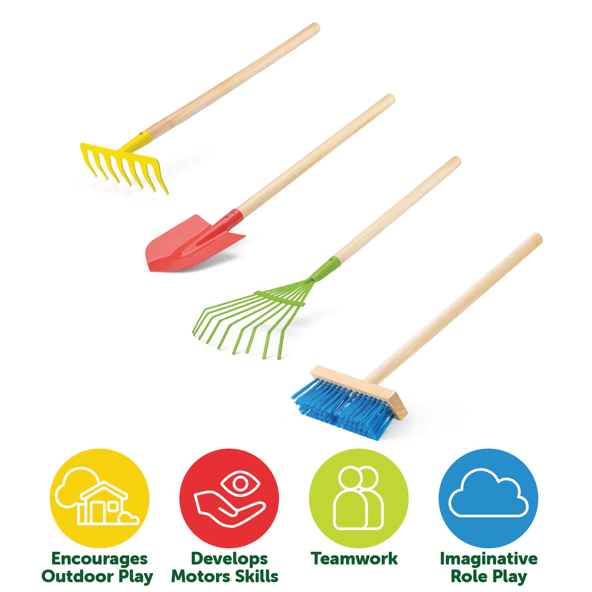 4 Piece Long Handle Tool Set