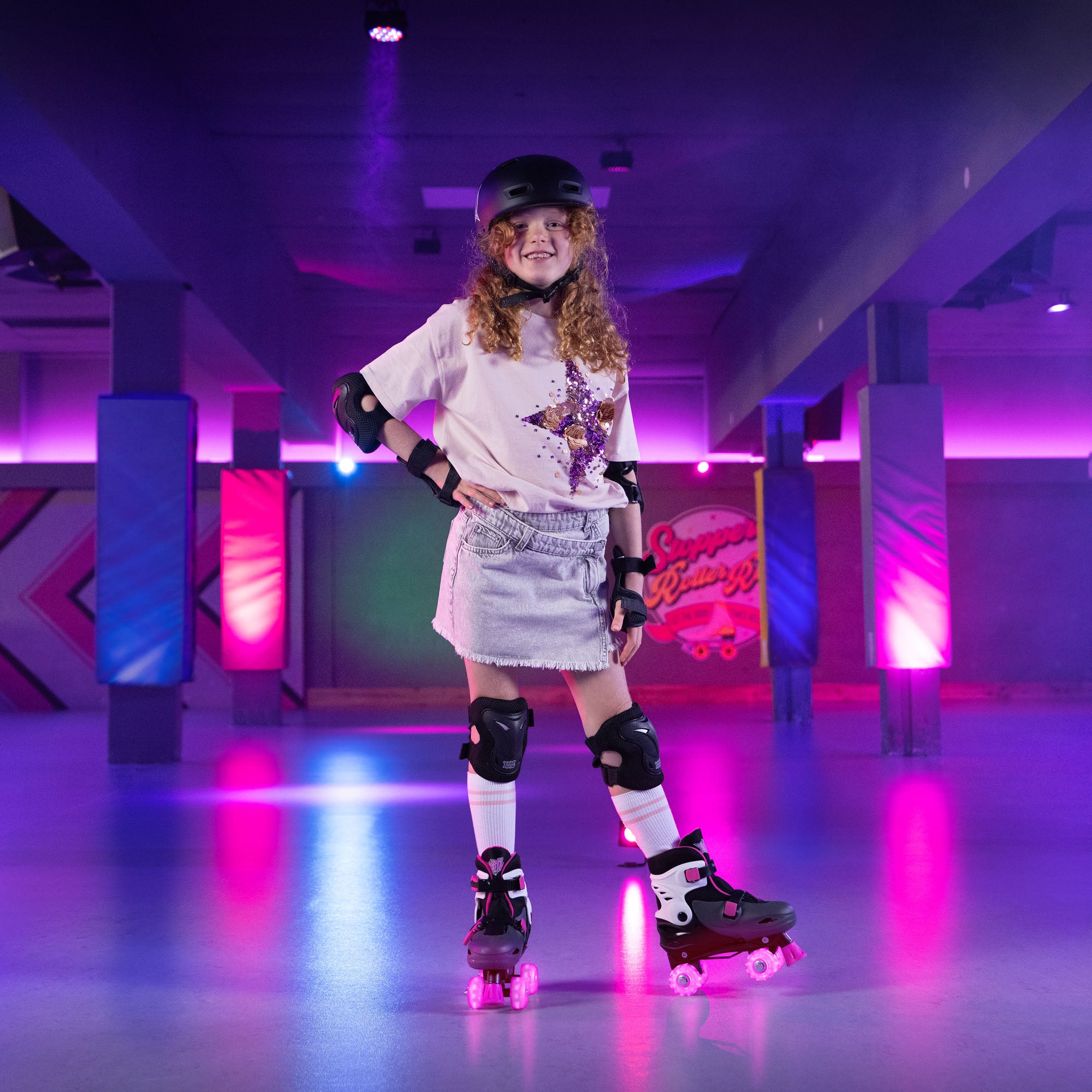 pink led roller skates for girls