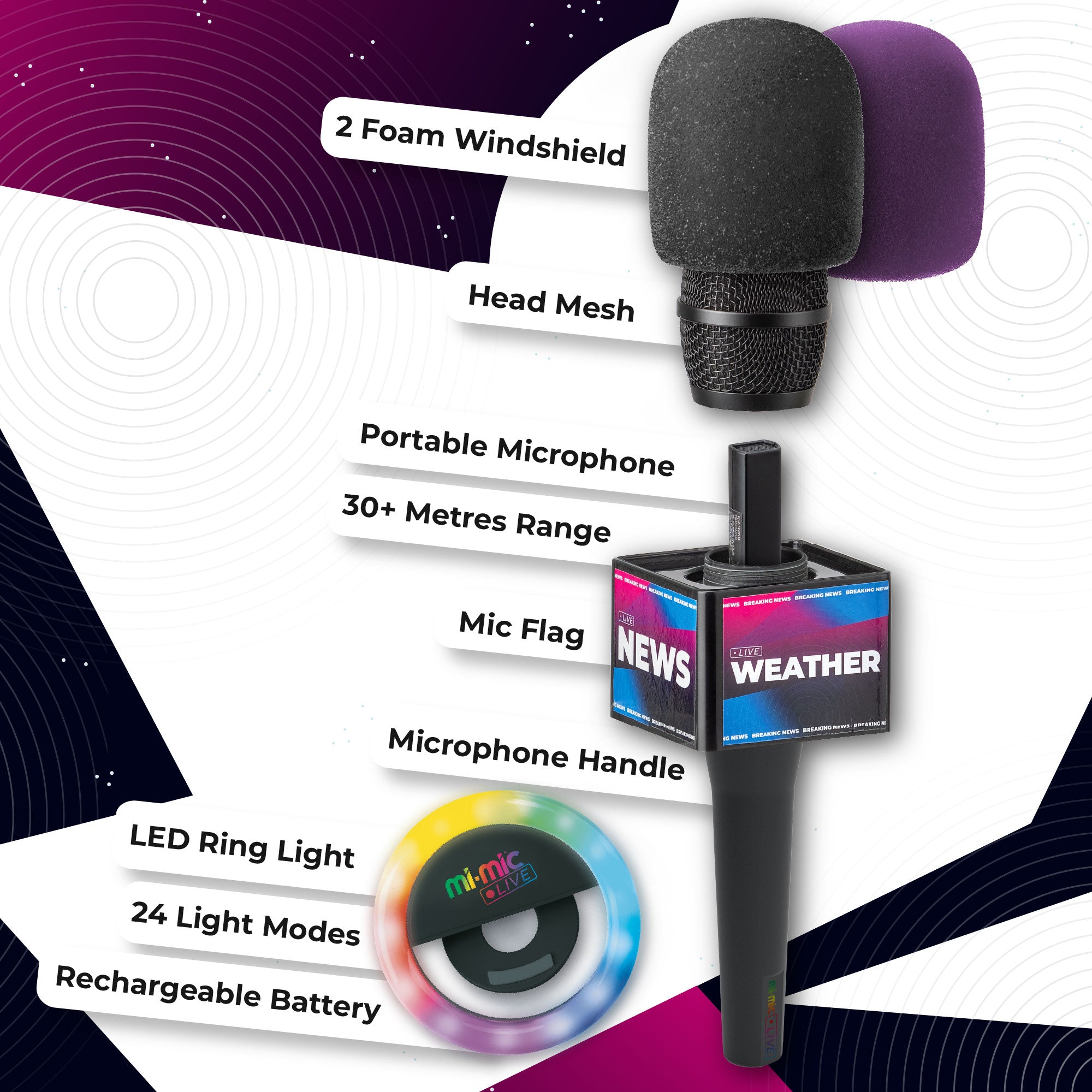 24 light modes ring light