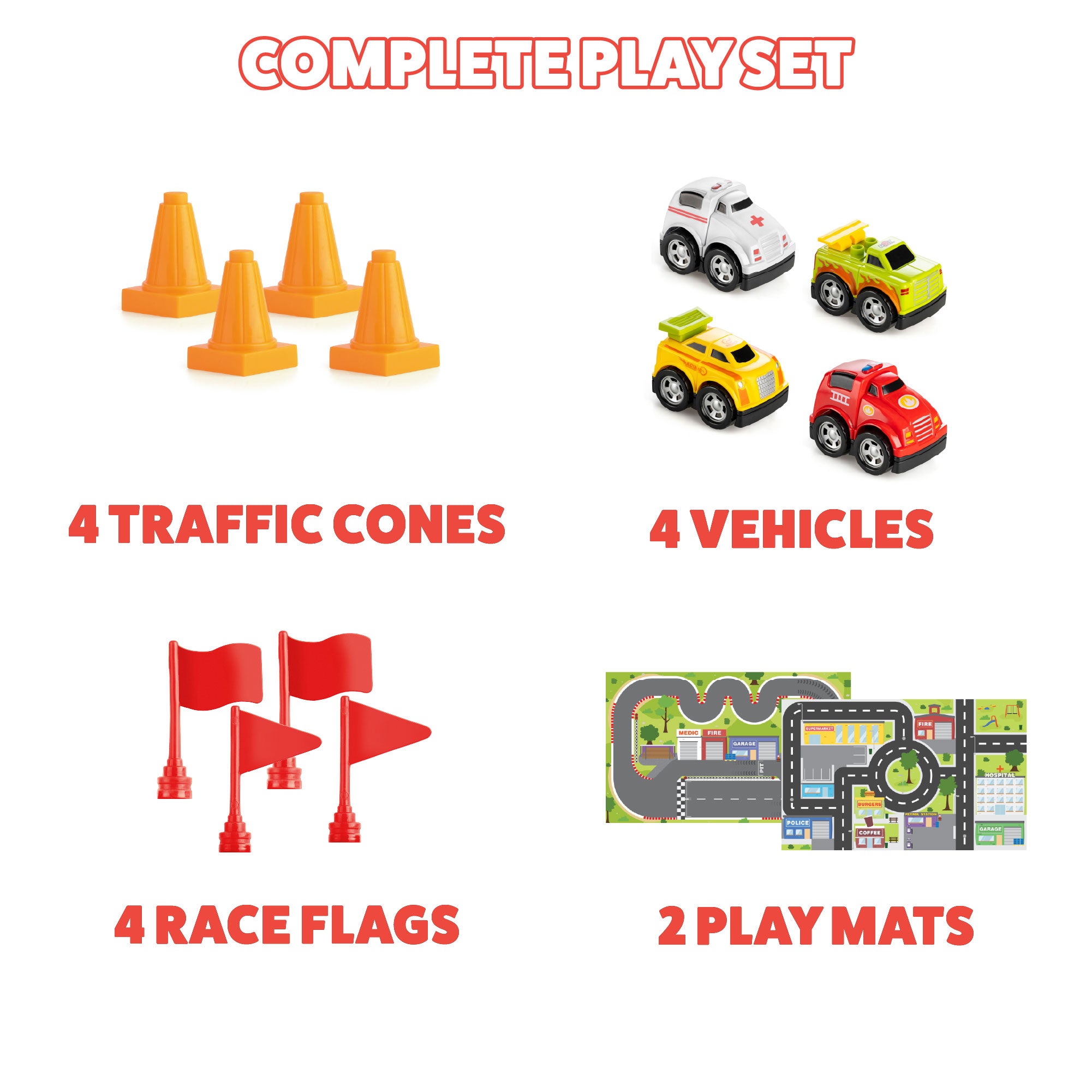 Play Tray Activity Table - City and Race Theme