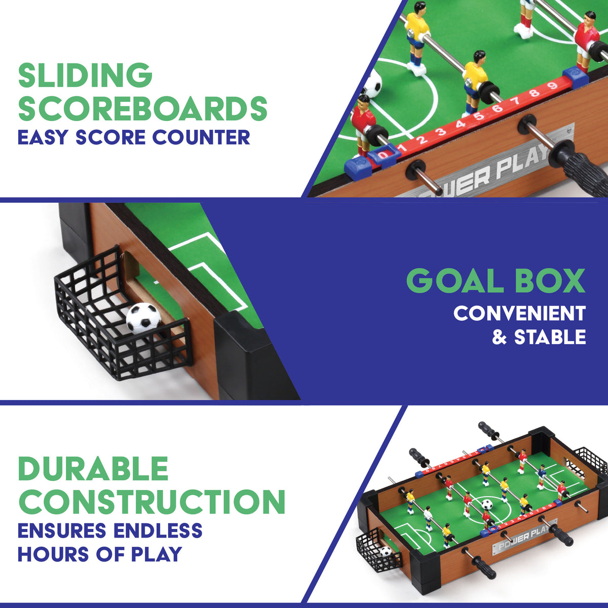 16" Table Football Game - Dark Brown