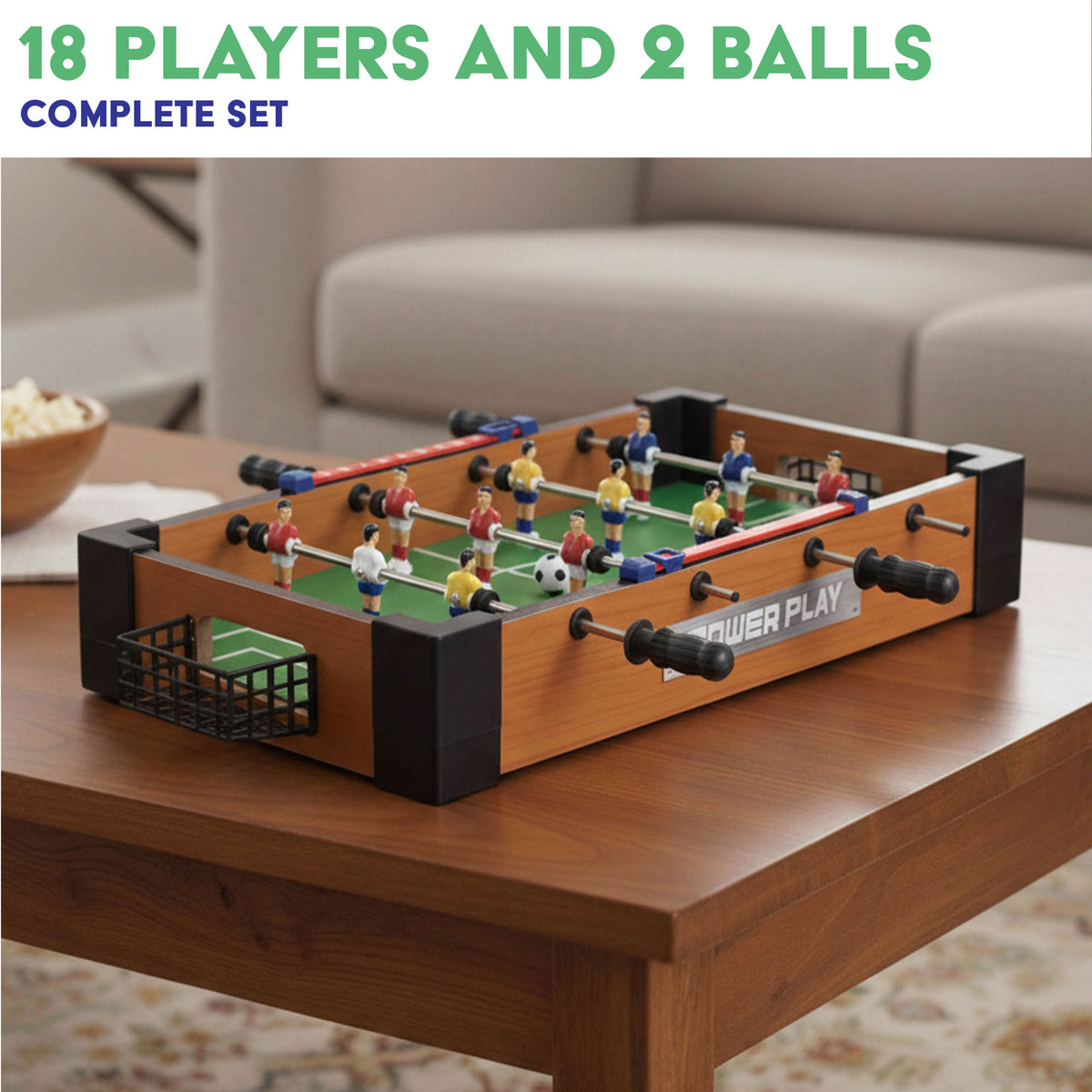 16" Table Football Game - Dark Brown