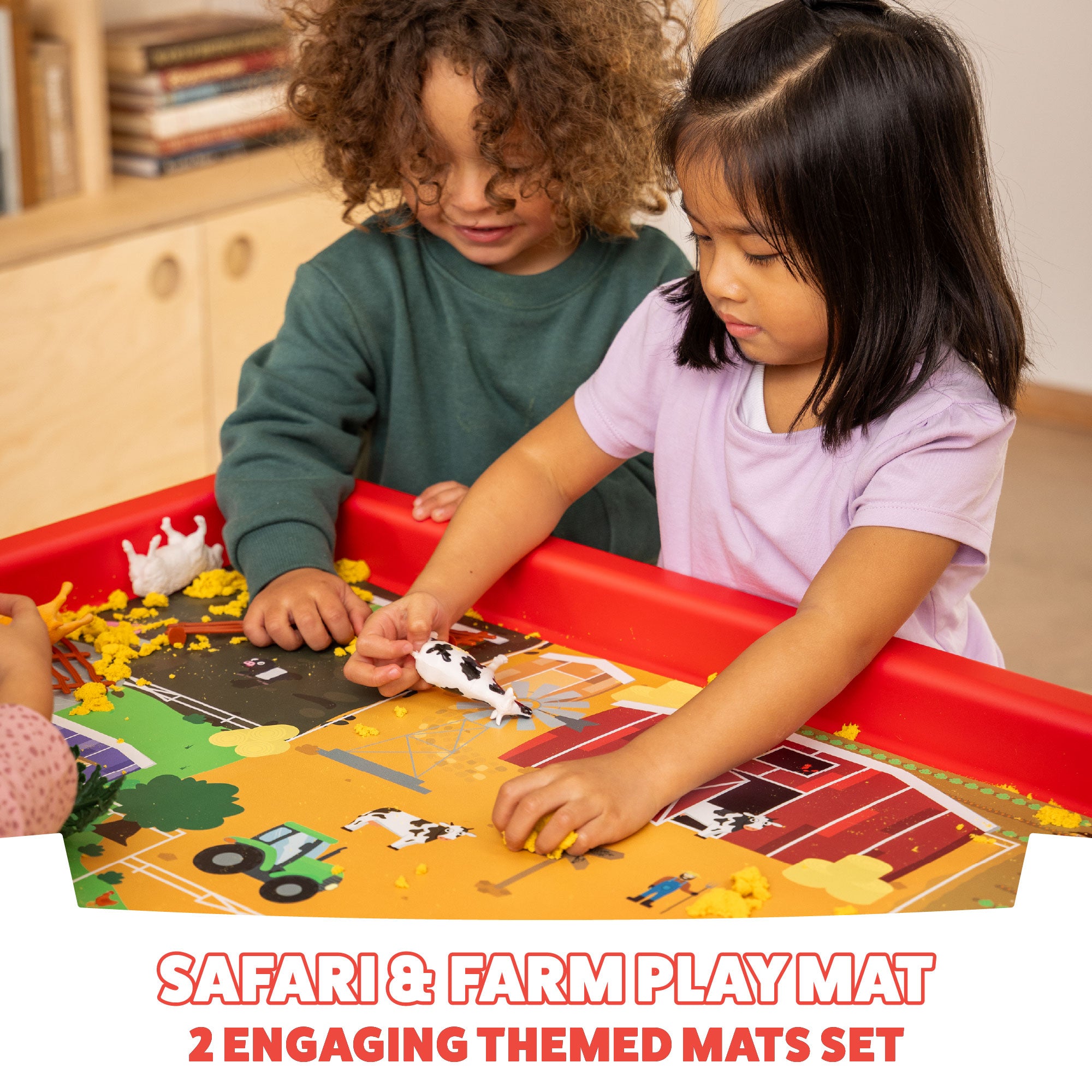 Plastic Play Tray Table - Farm & Safari Theme