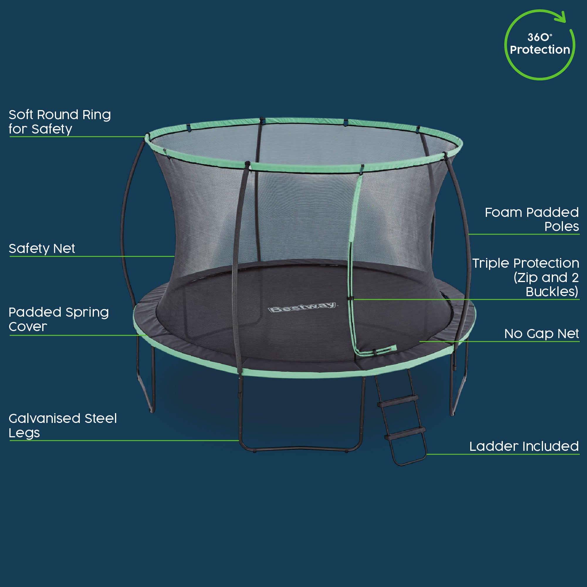 trampoline with ladder