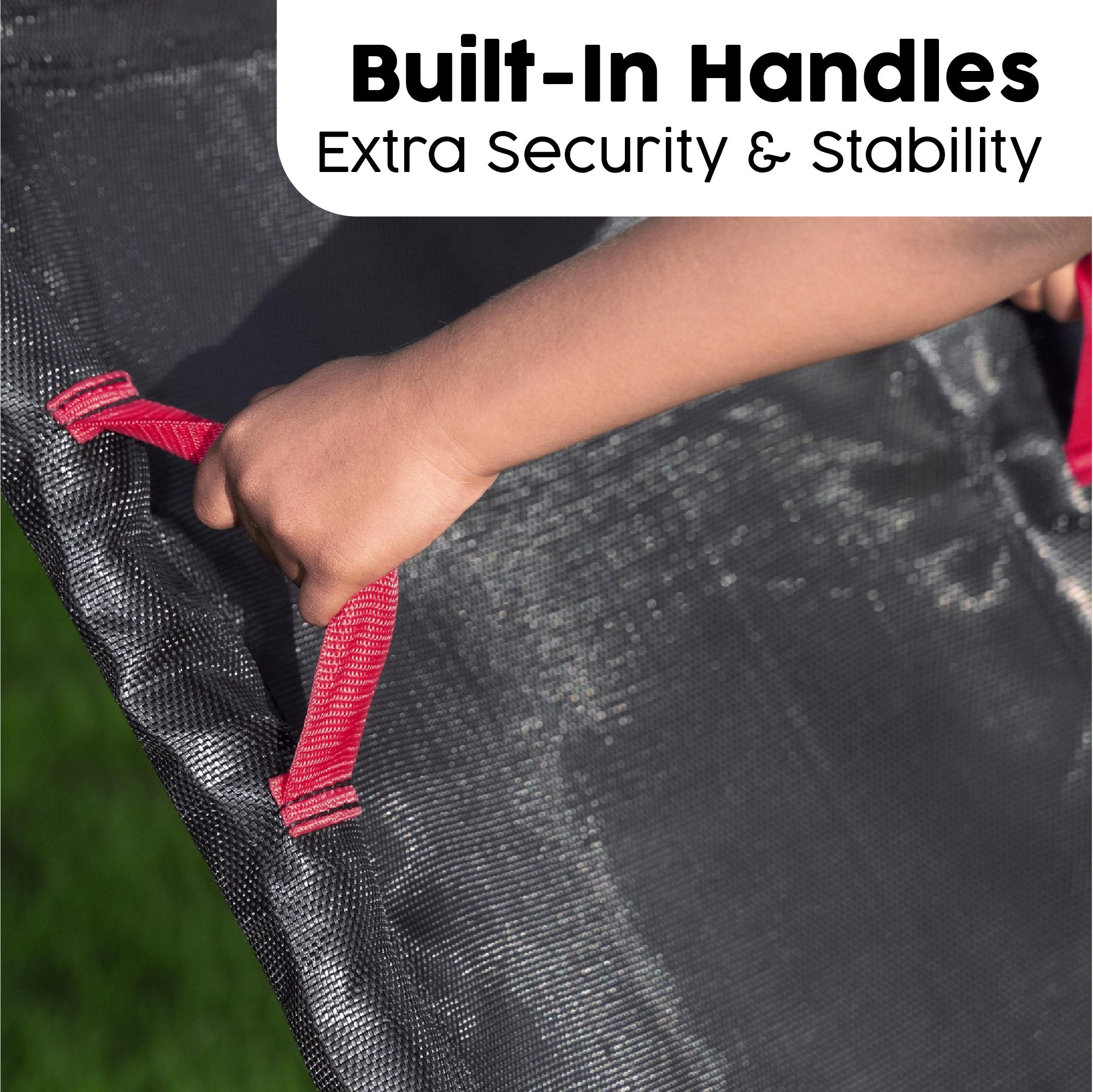trampoline slide with build in handles