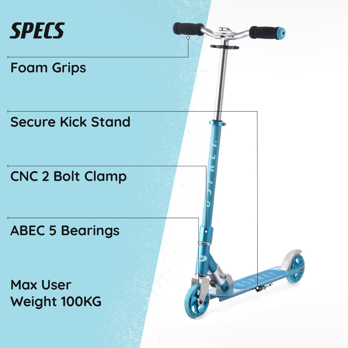Smooth-ride scooter with folding frame