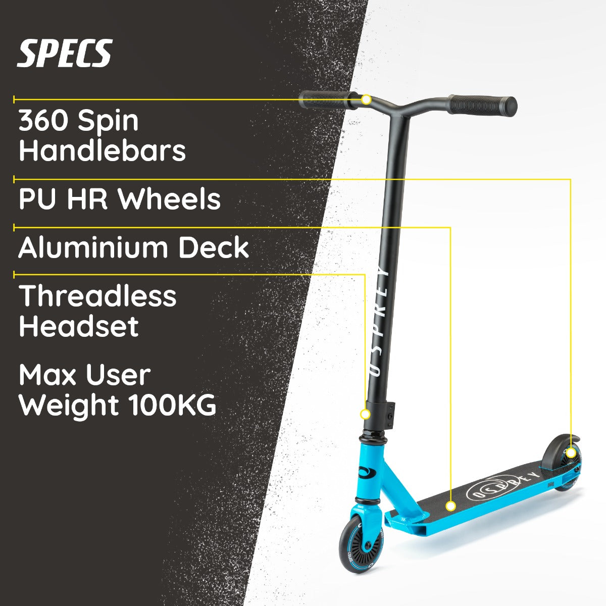 Blue scooter with alloy deck