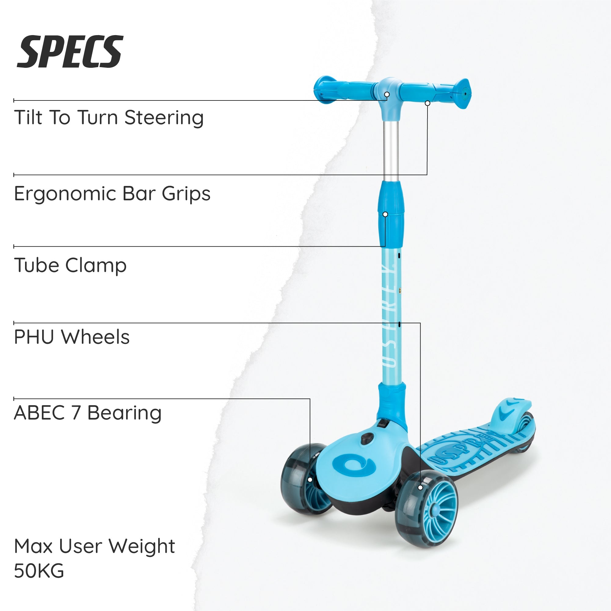Toddler-friendly tri scooter in blue