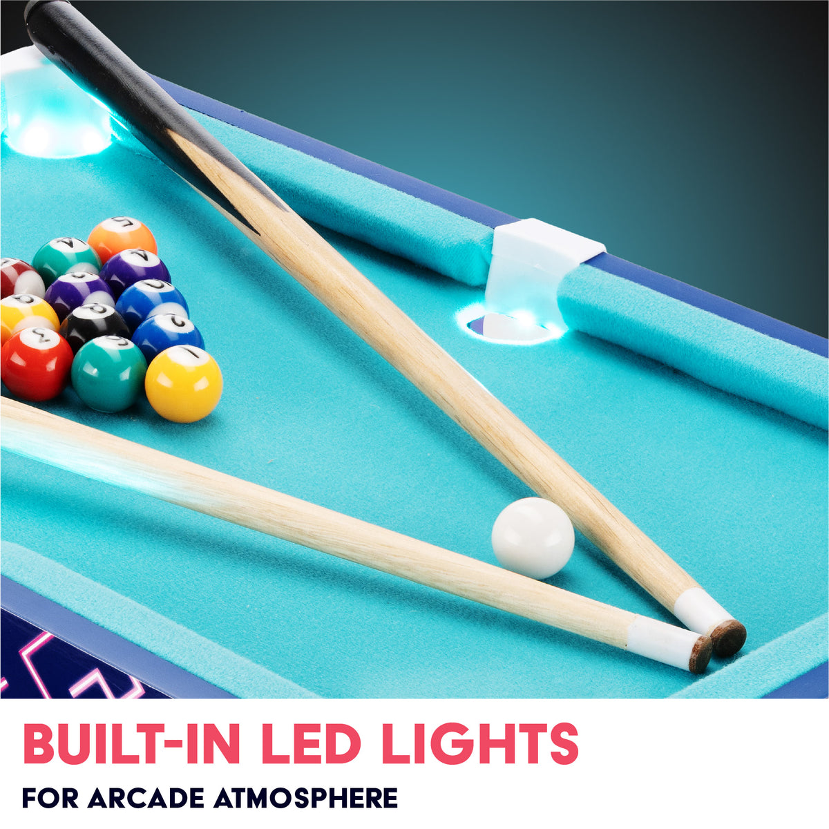 kids pool table with built in led lights