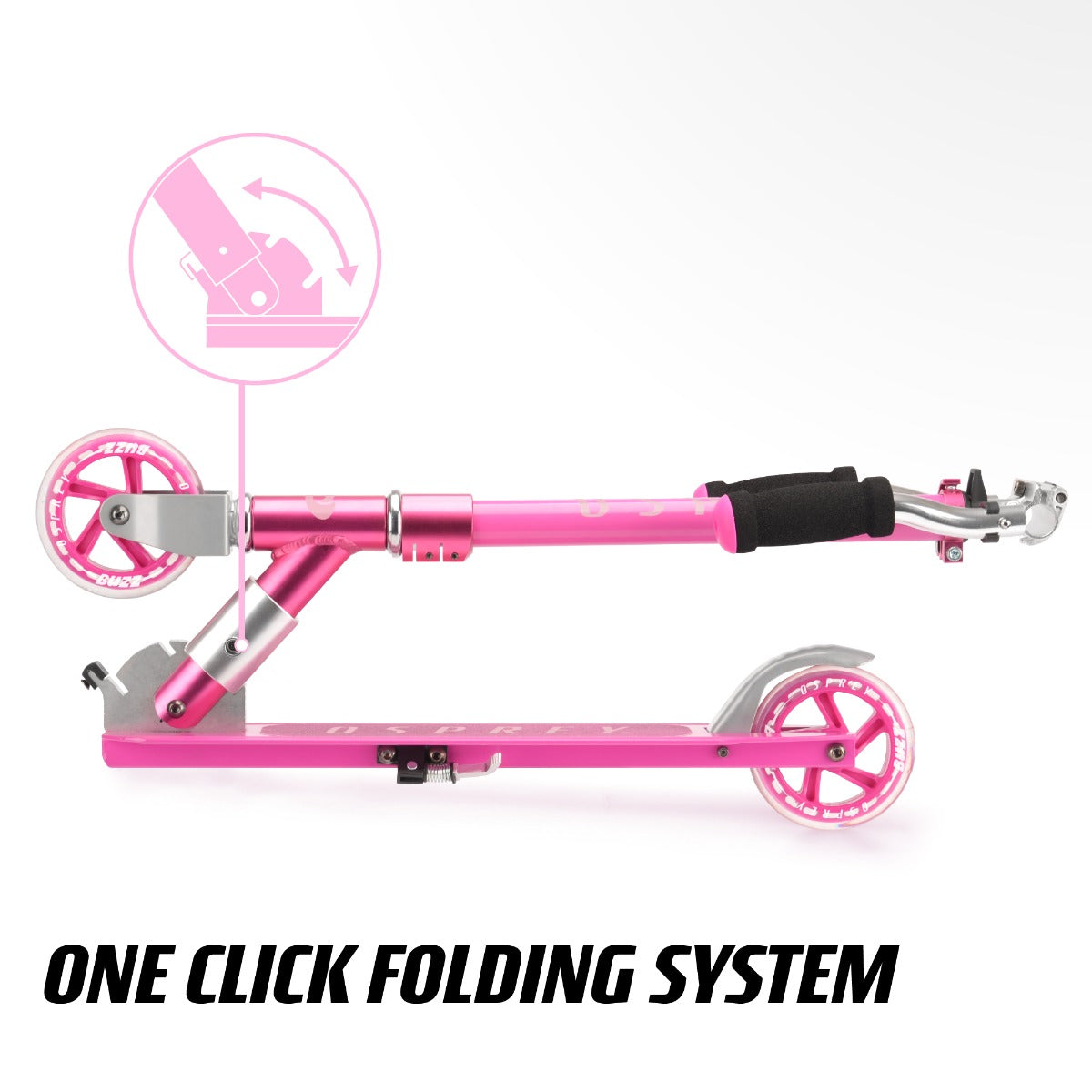 Portable pink scooter for school run