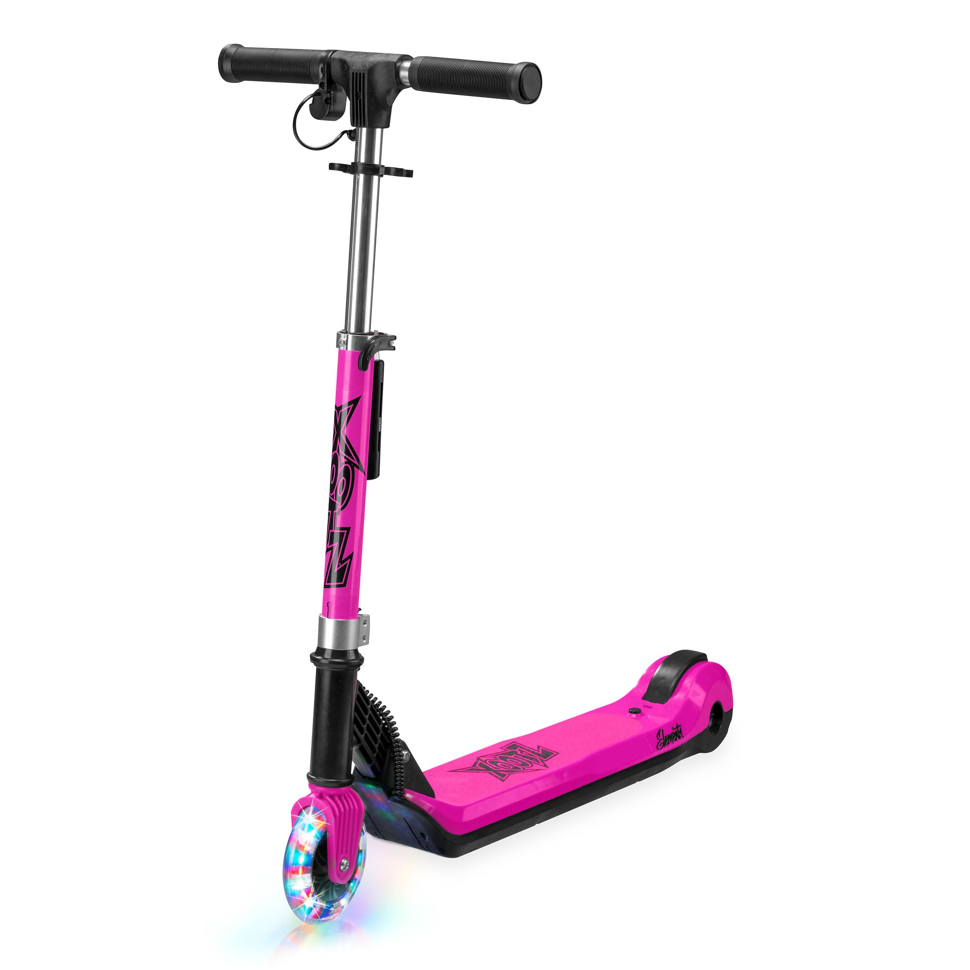 Pink scooter with black handlebar