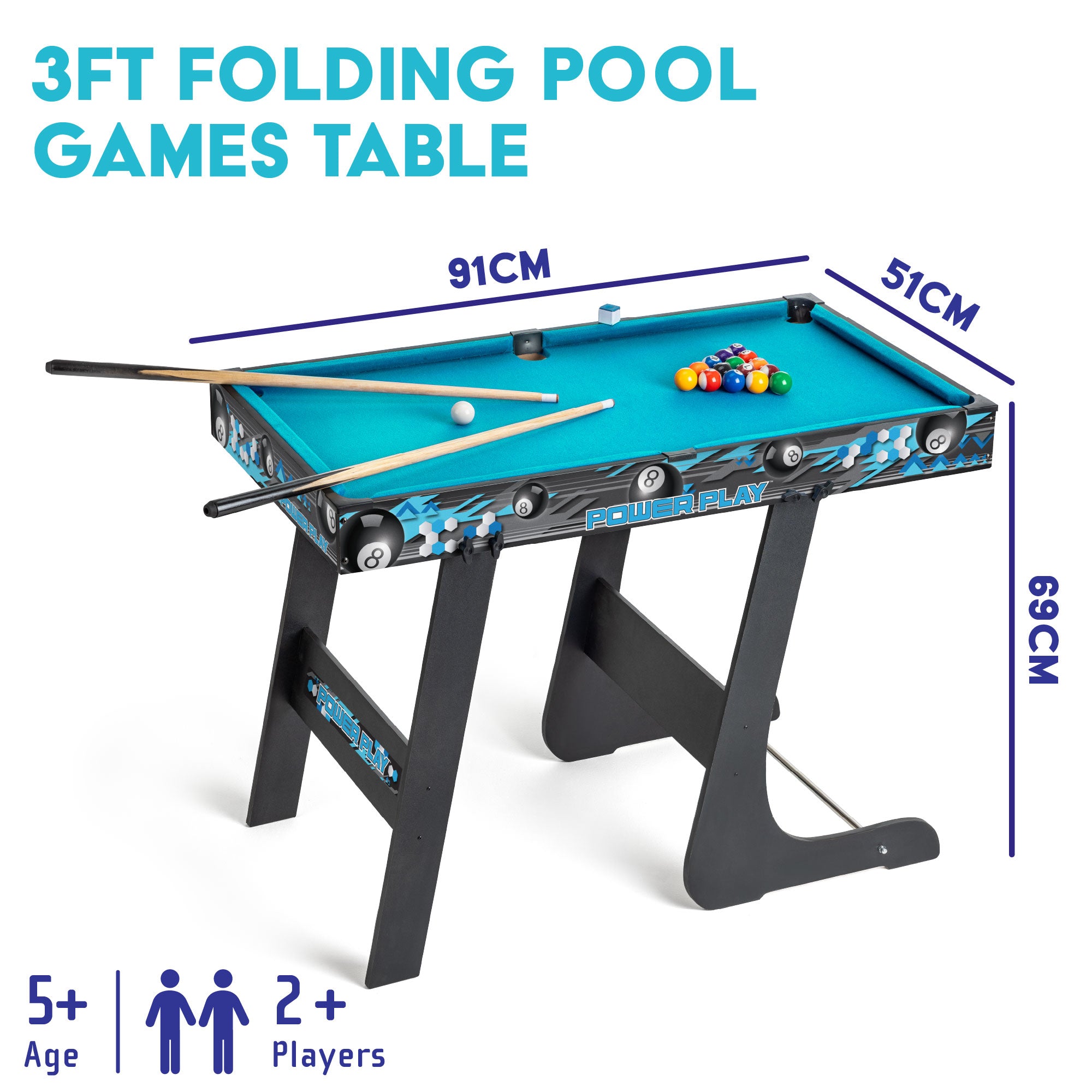folding pool table 3ft