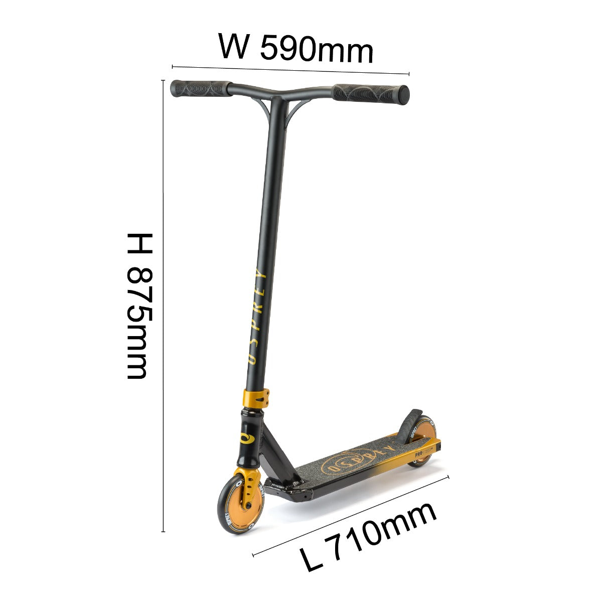 Gold alloy scooter for skate tricks