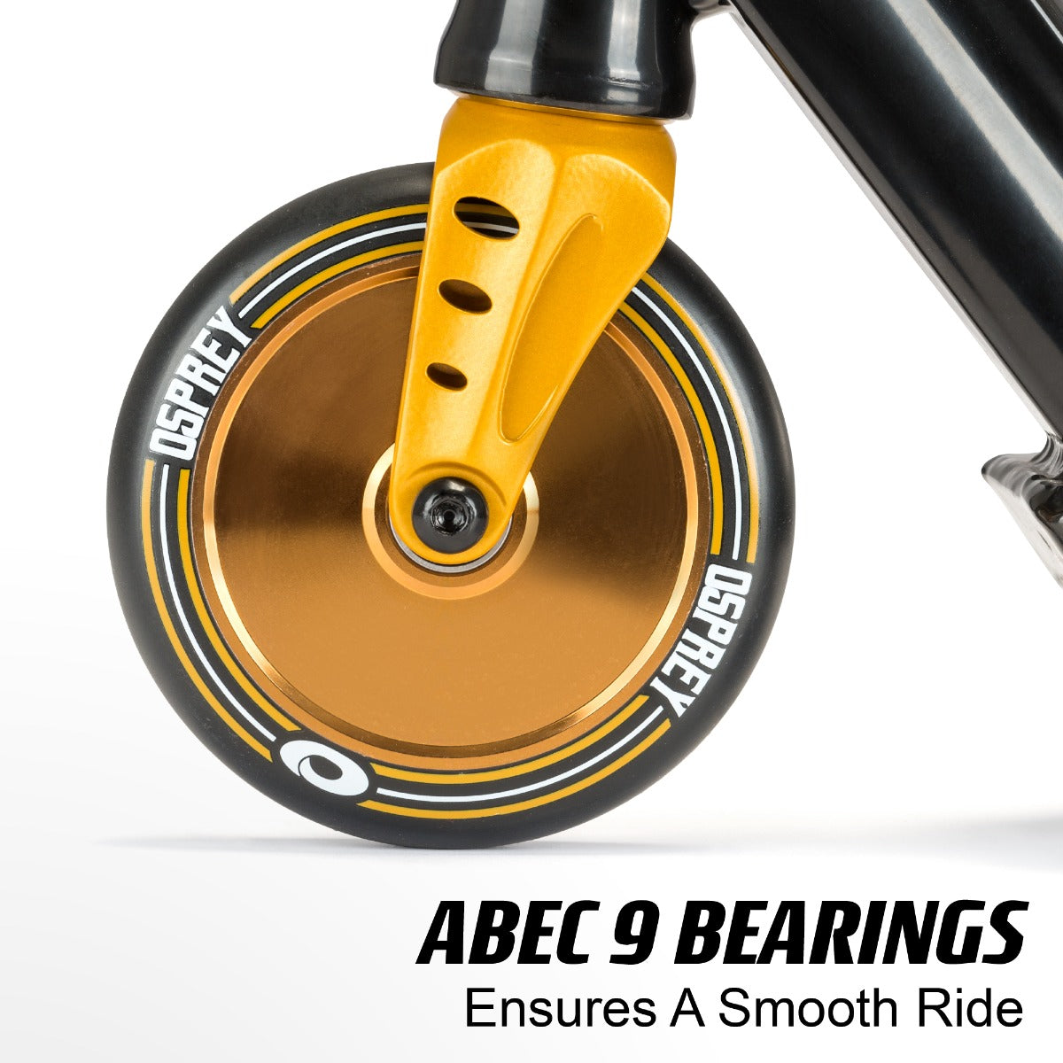 High-shine gold scooter for stunts