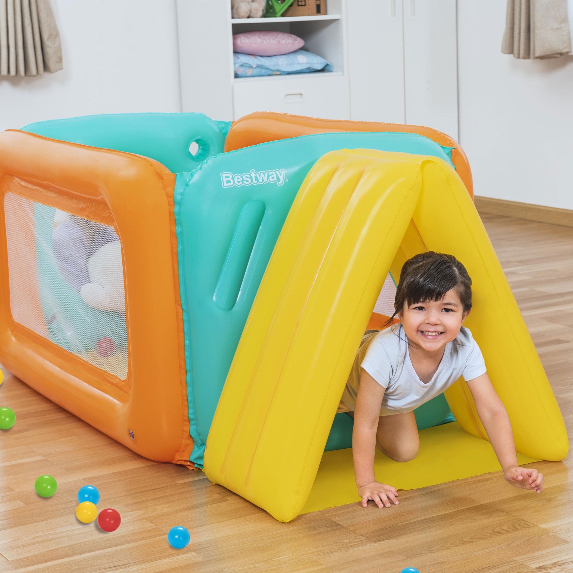 kids inflatable tunnel ball pit