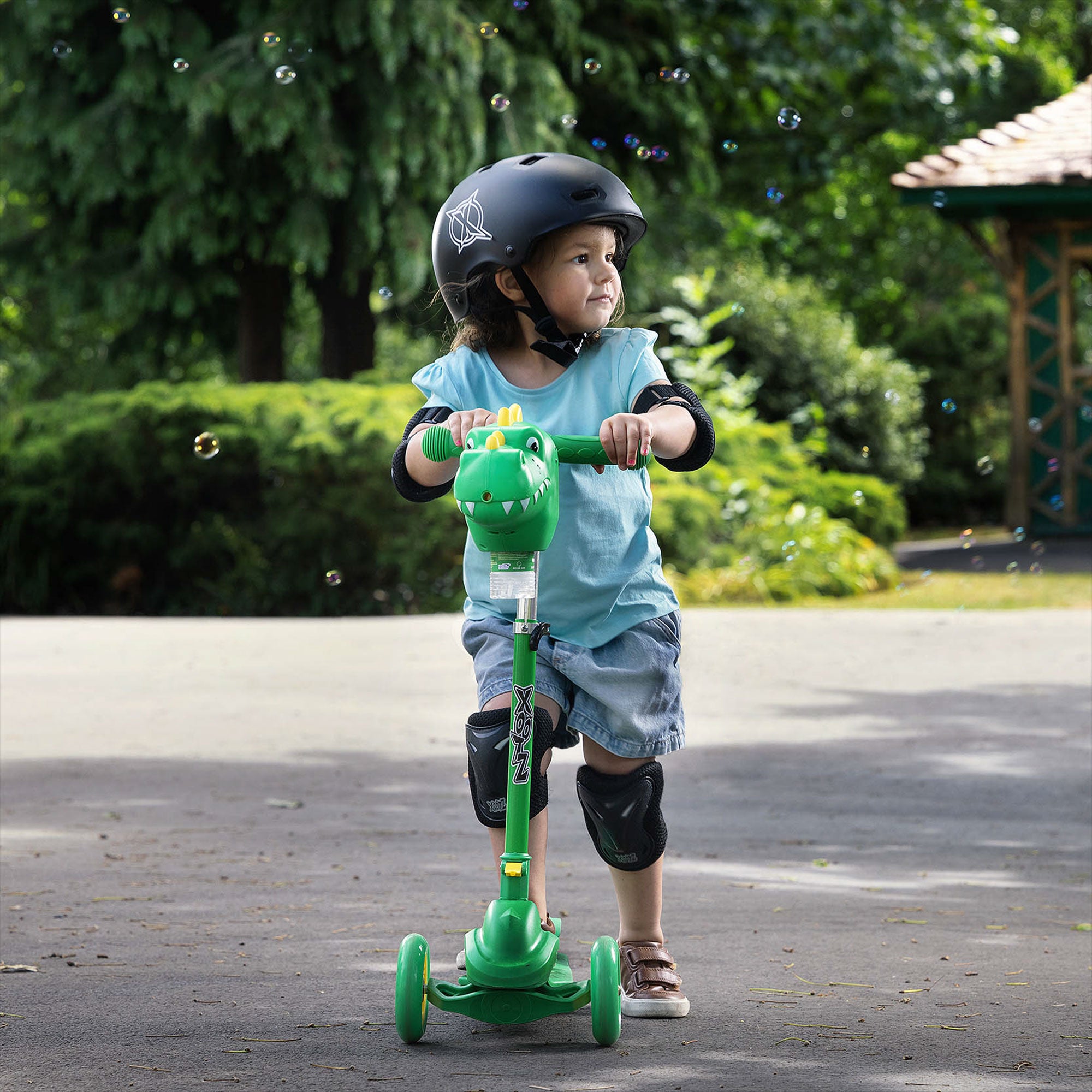 kids scooter with bubble machine