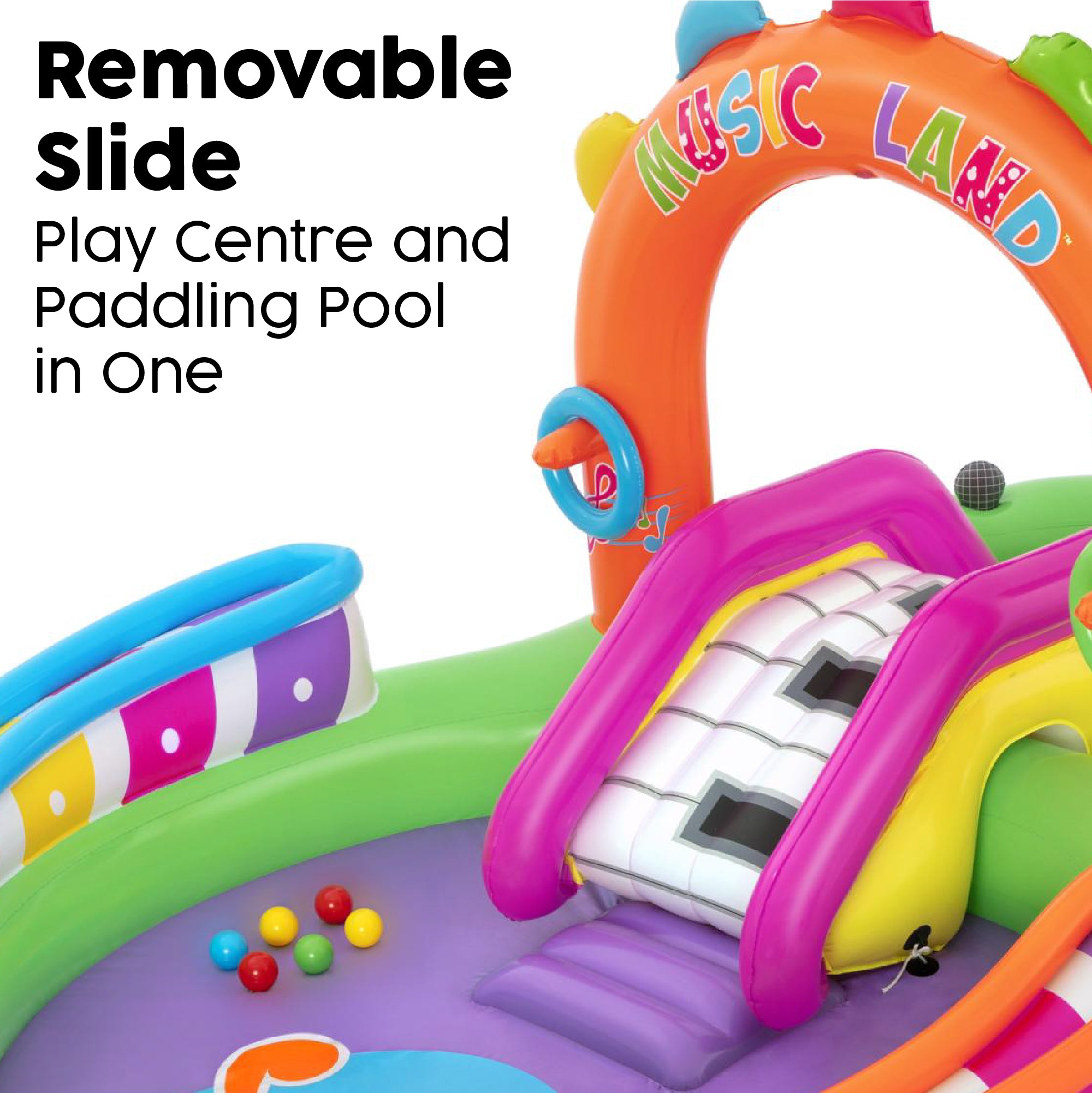 kids paddling pool with slide