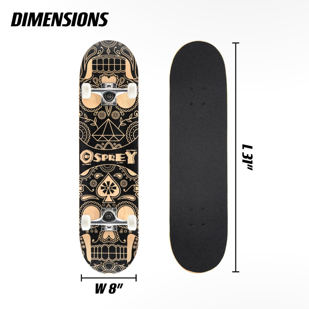 Artistic skull skateboard for young skaters
