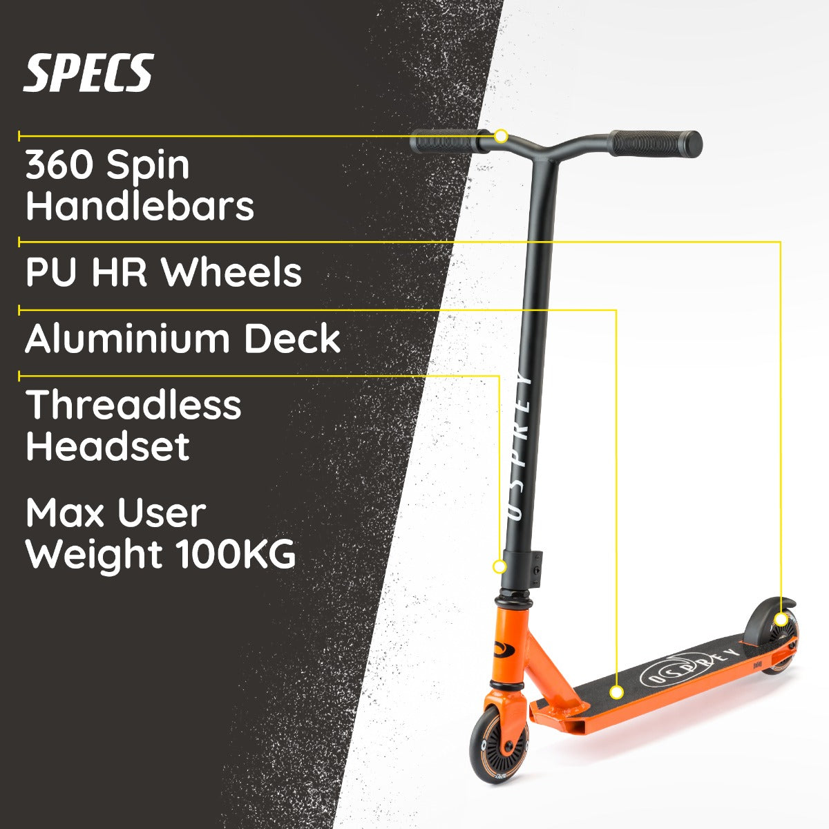 Kids park scooter in bold orange