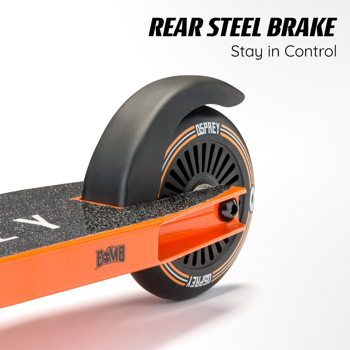 High-grip orange scooter deck