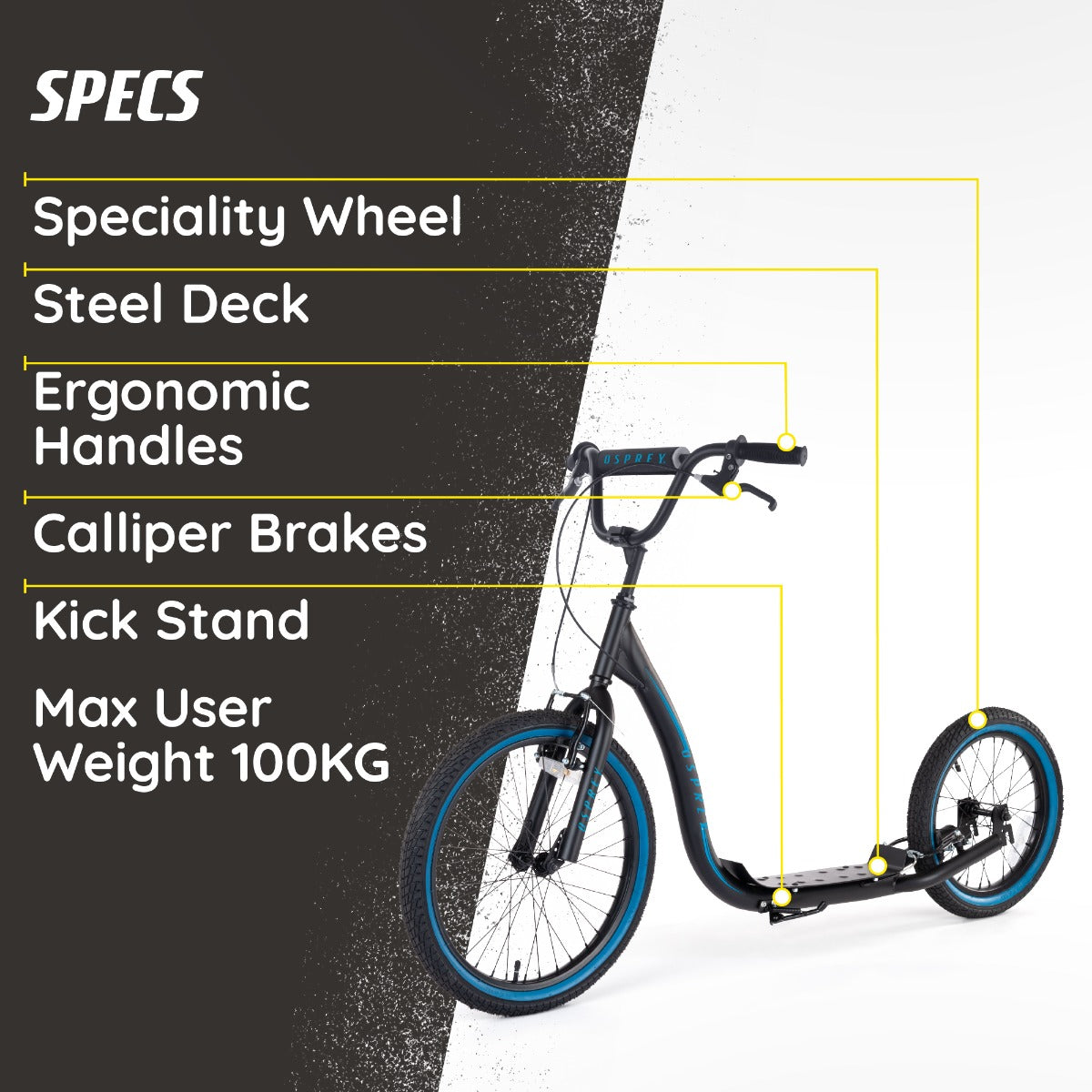 Kids performance scooter in black