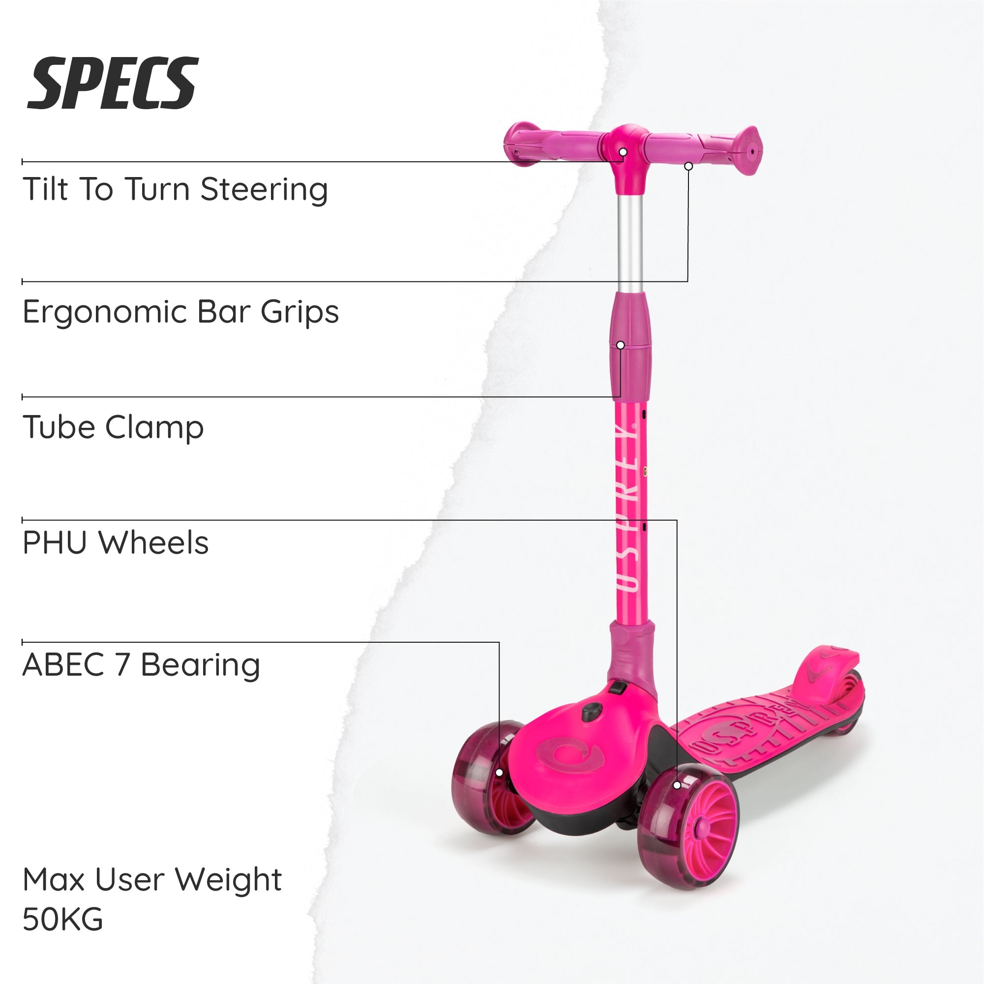 Beginner scooter with three wheels