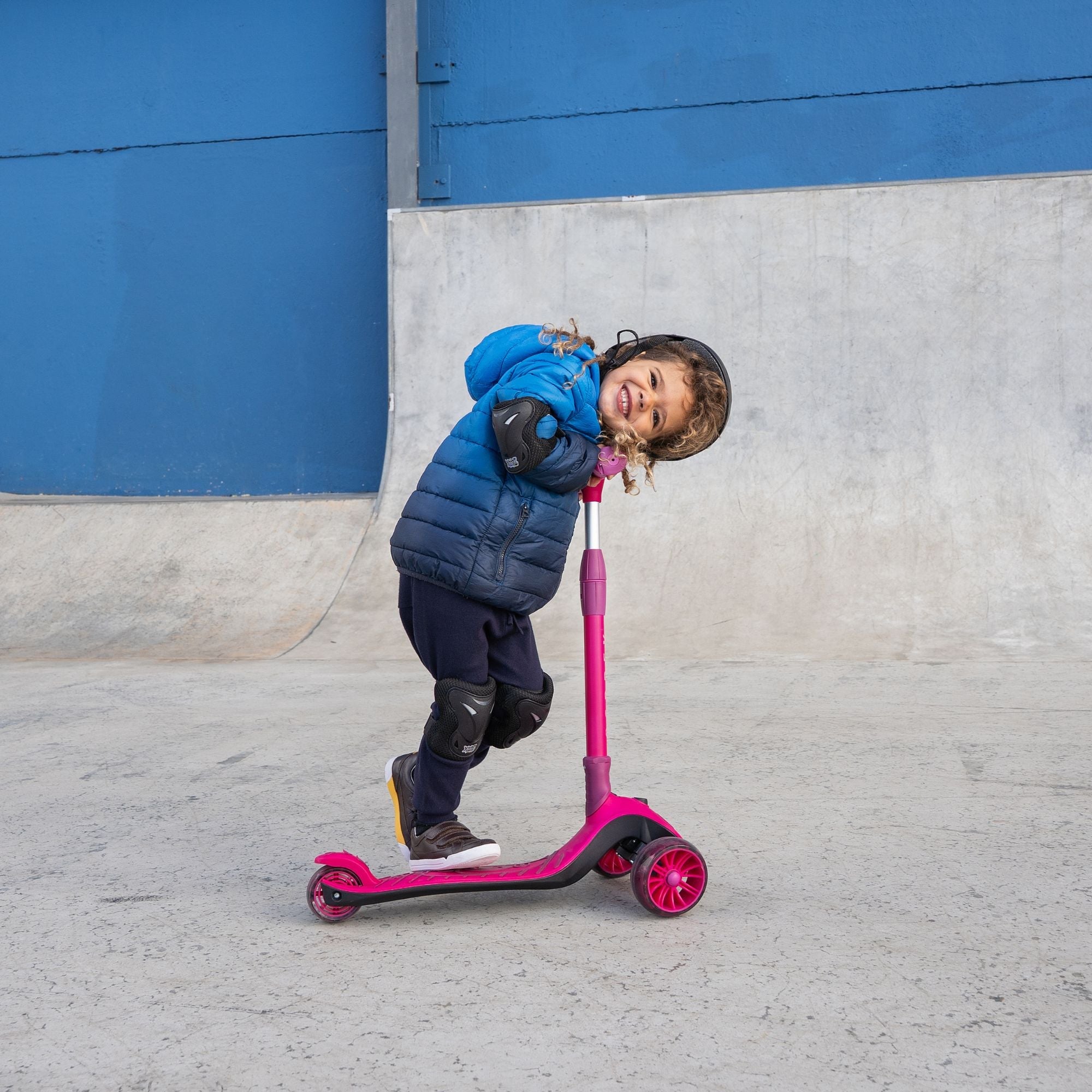 Girls pink tri scooter with wide deck