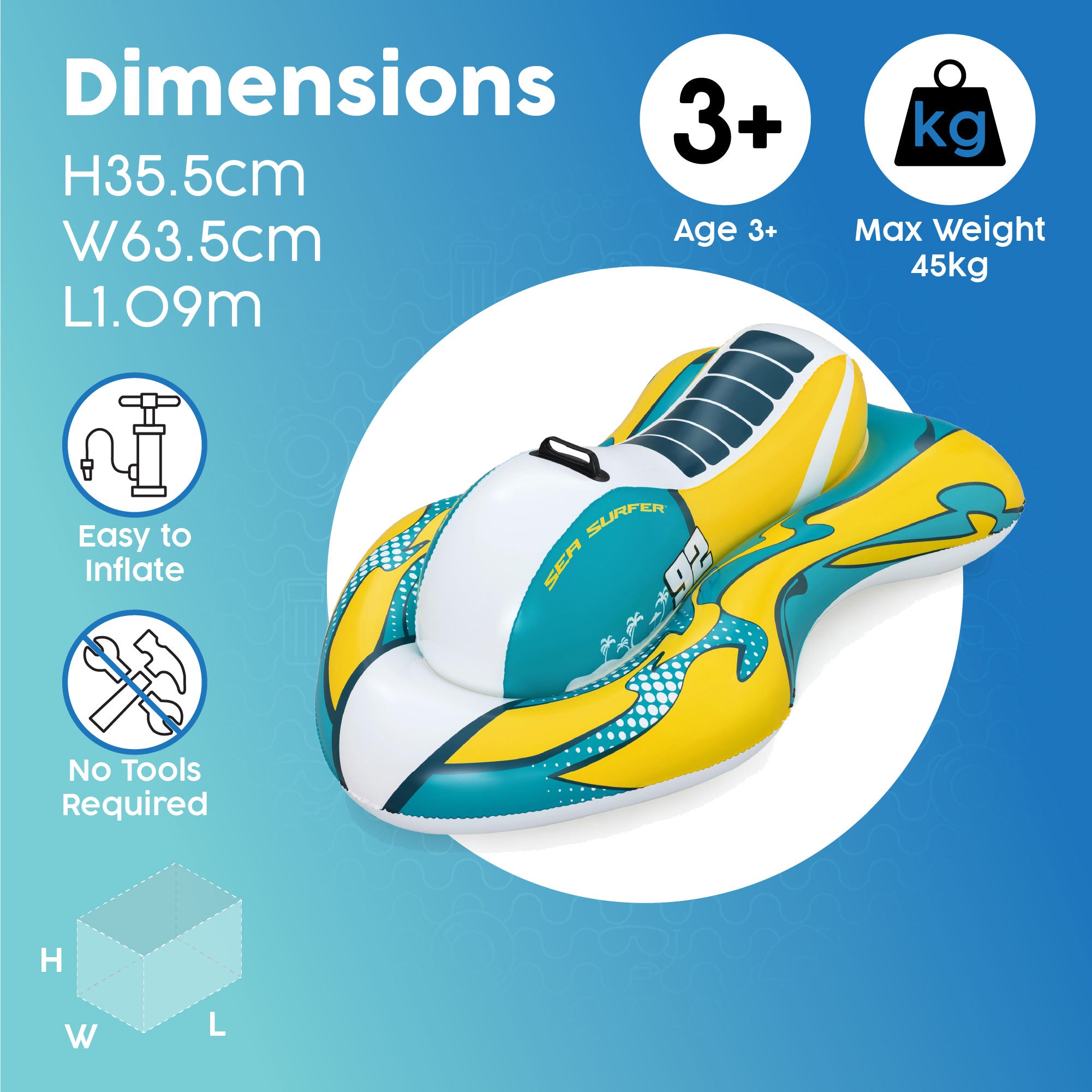 portable inflatable kids jet ski ride on