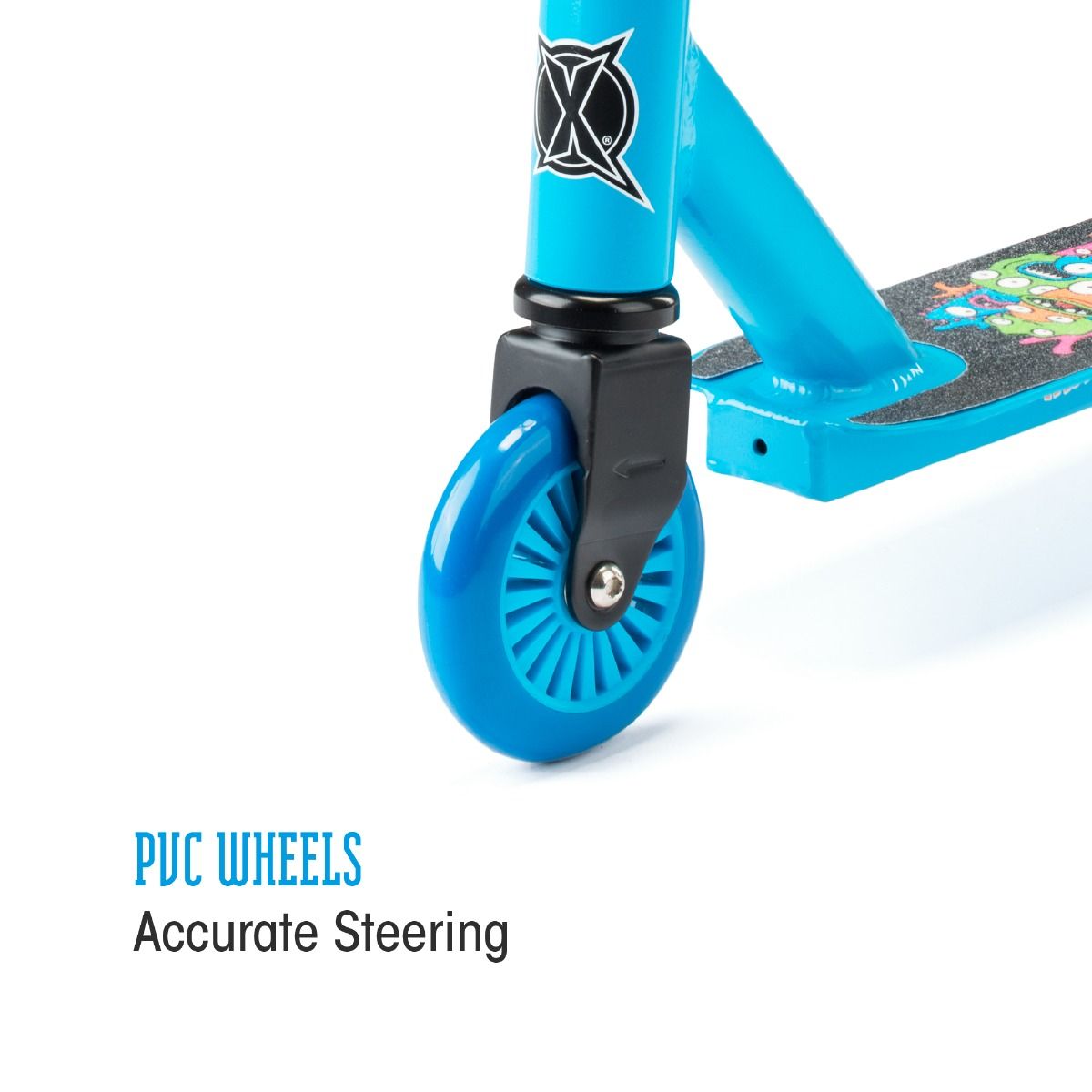 Vibrant kids scooter with cartoon-themed anti-slip deck