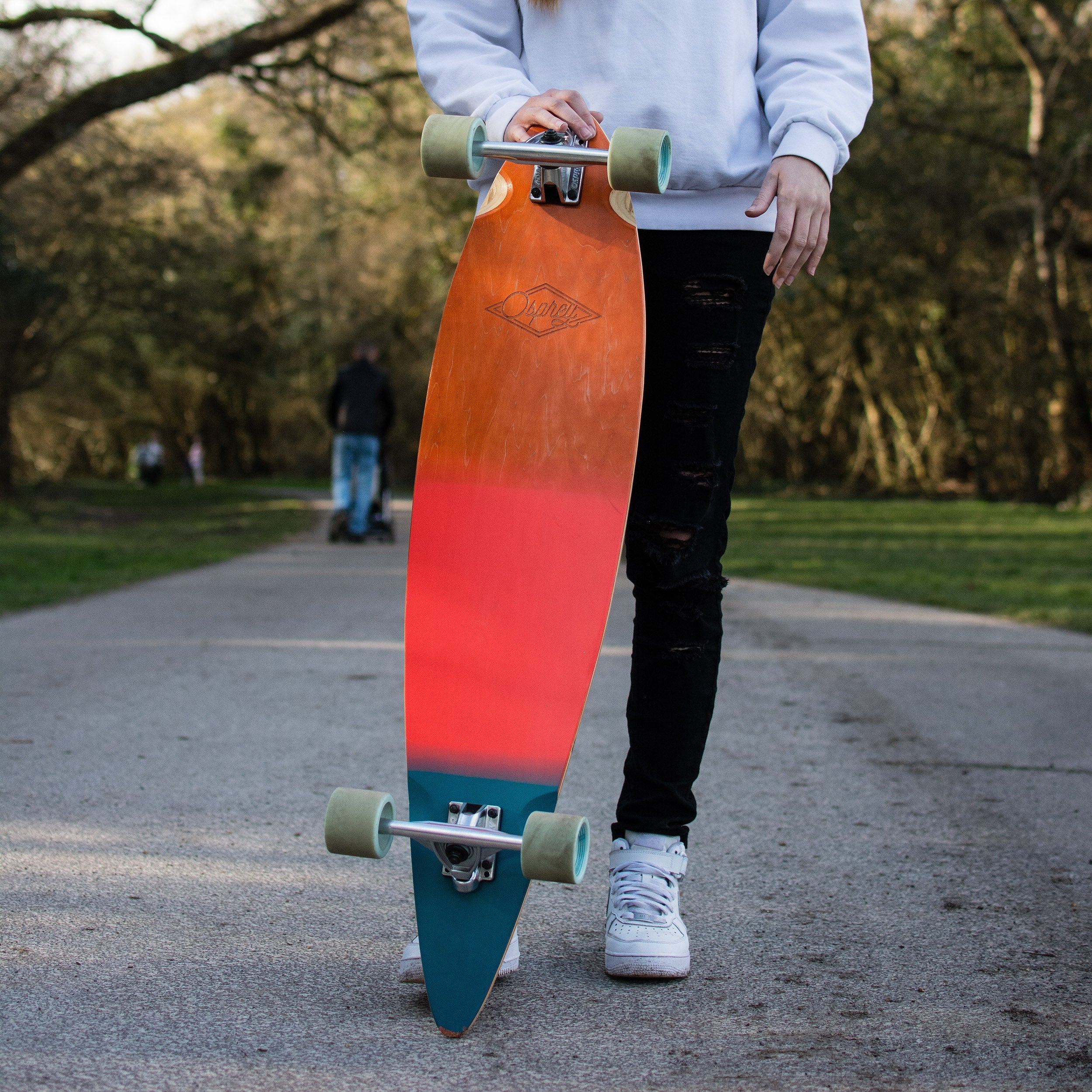 Stylish wooden deck longboard
