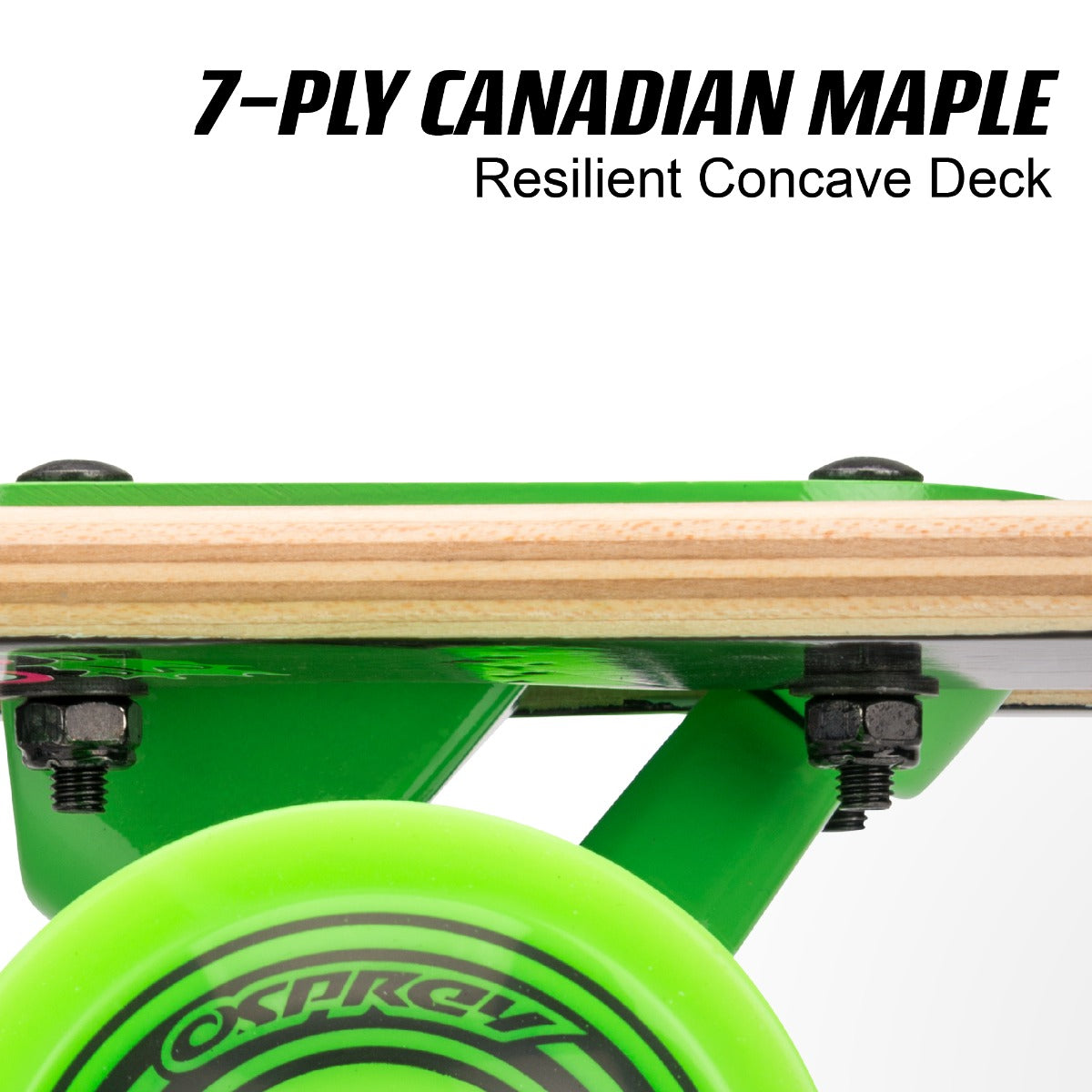 Skateboard with bold cartoon design