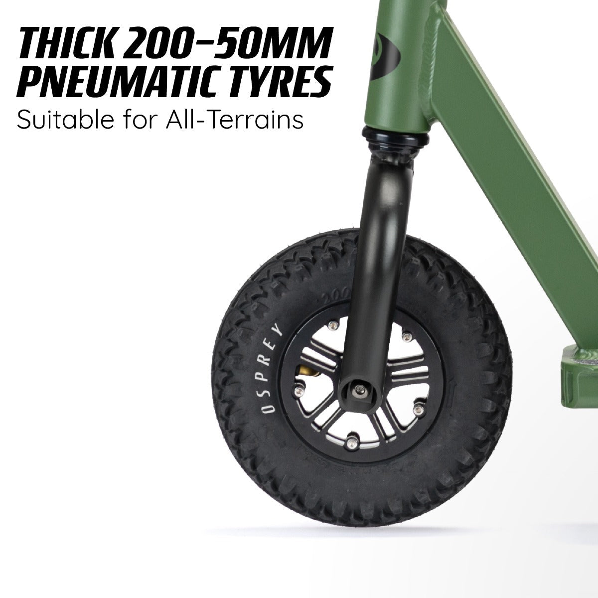 Heavy-duty stunt scooter for rough terrain
