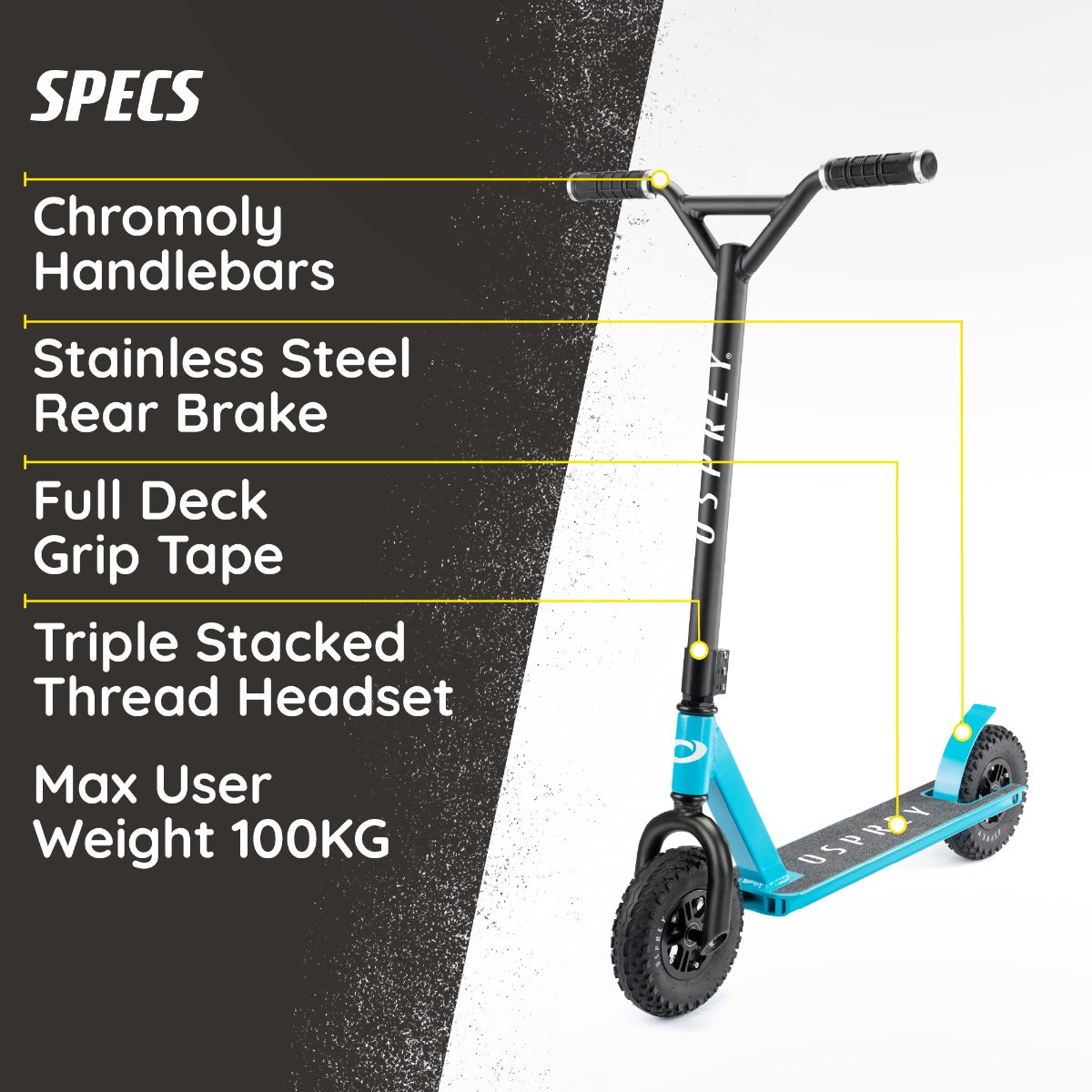 Durable frame scooter for tricks and jumps