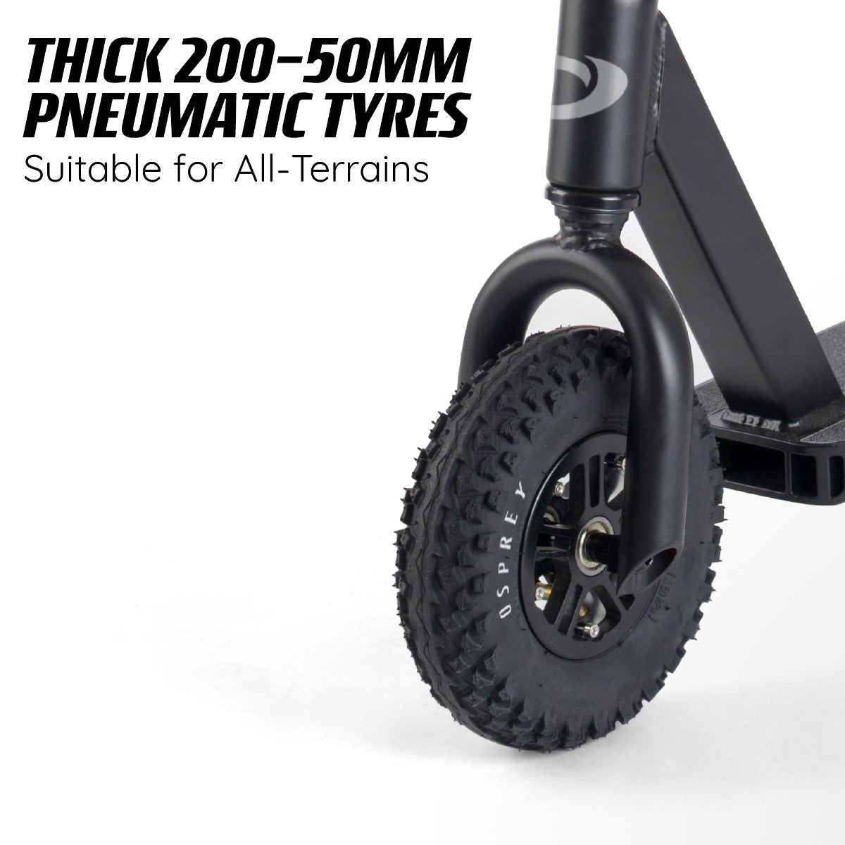 Freestyle black scooter for tough terrain