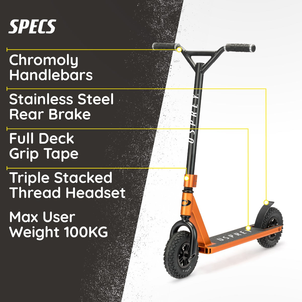 Chunky wheel scooter for rough terrain