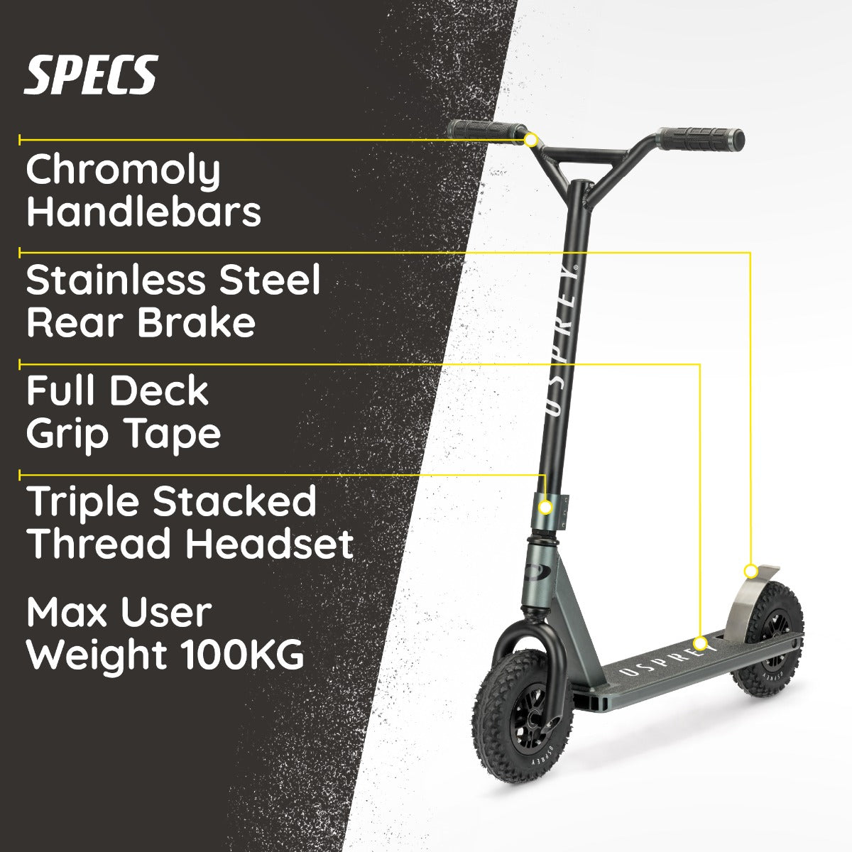Freestyle trick scooter in gunmetal grey