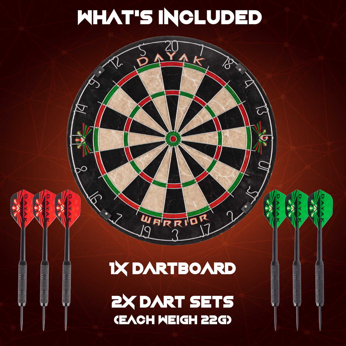 Steel tip darts with dartboard