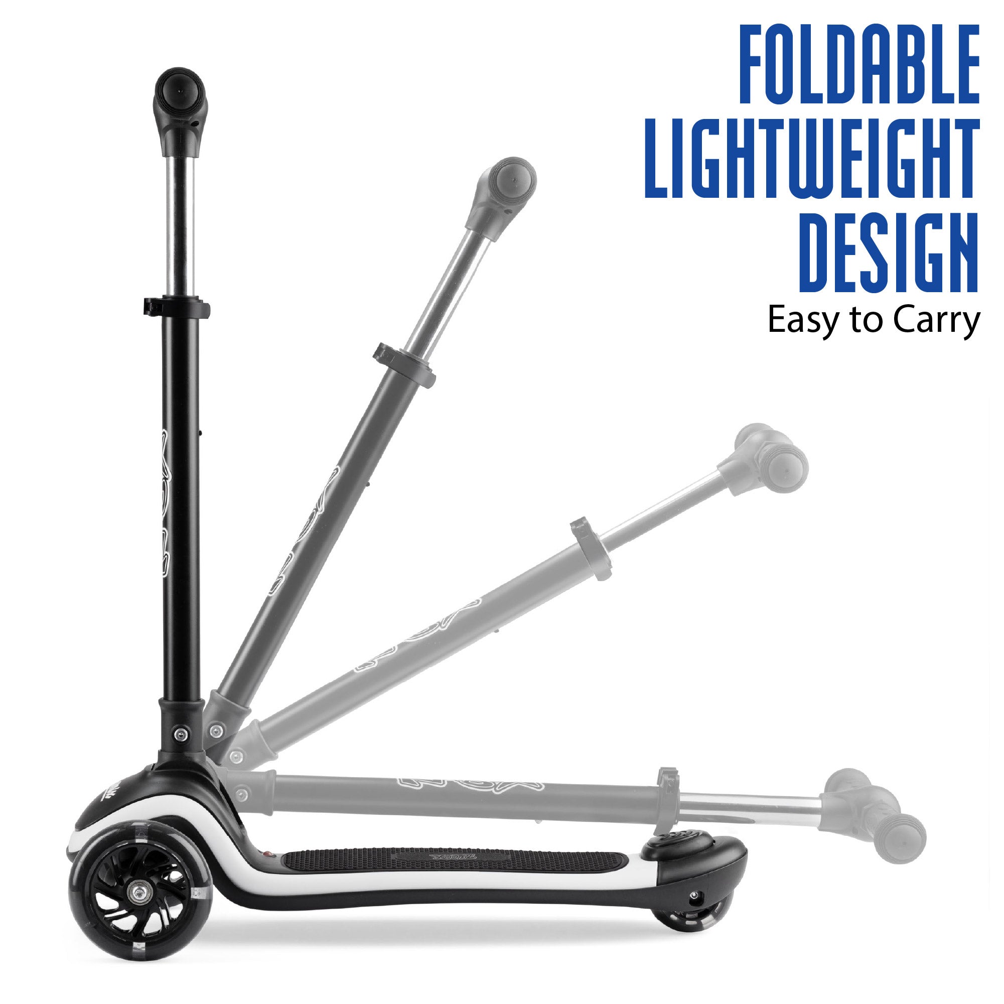 led foldable tri scooter