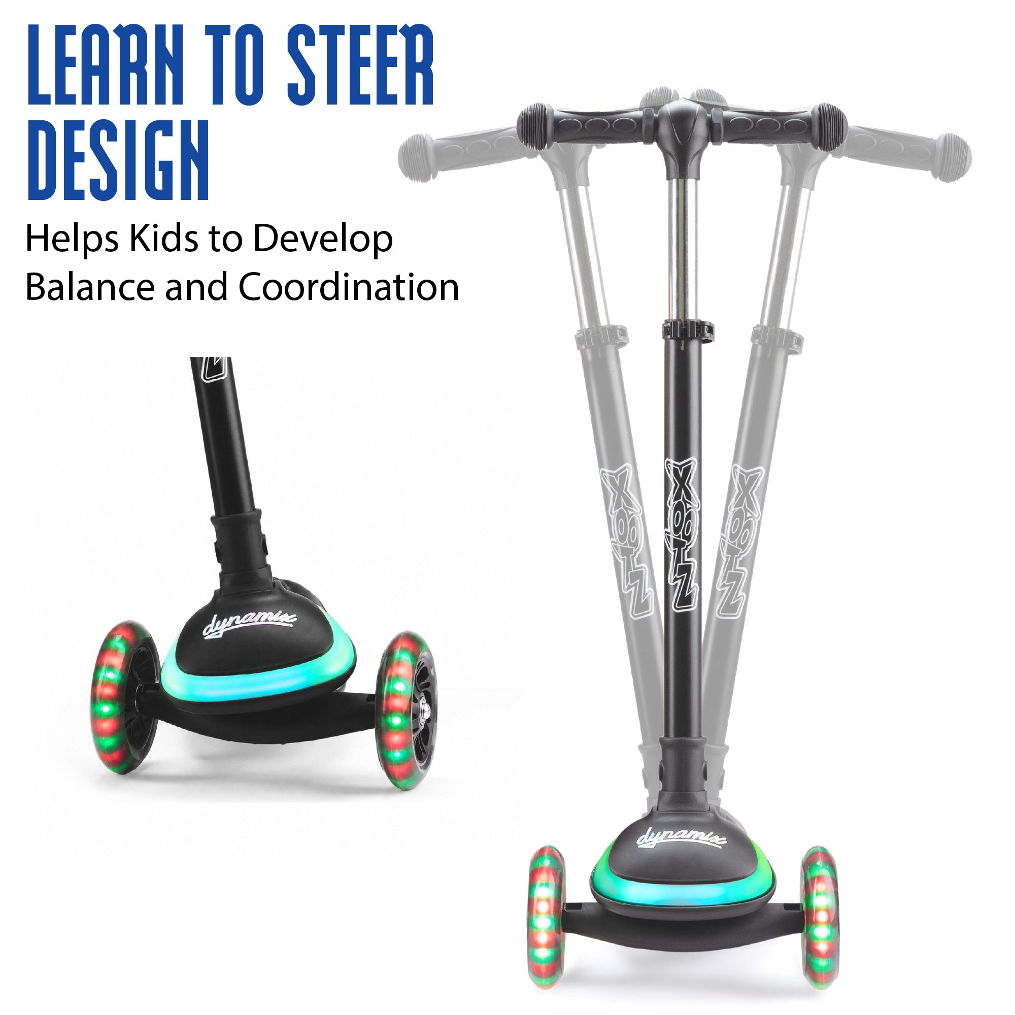 led tri scooter for young kids