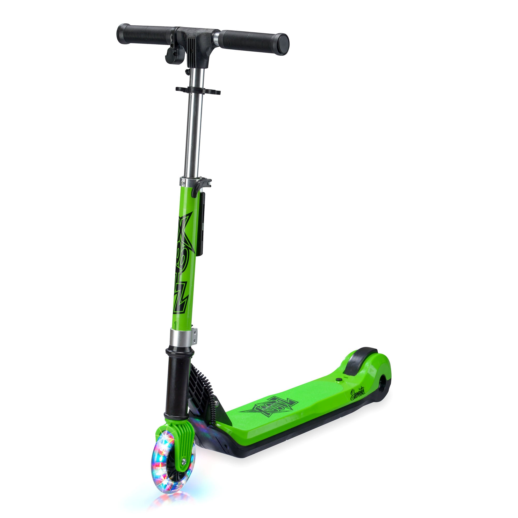 Green scooter with black handlebar
