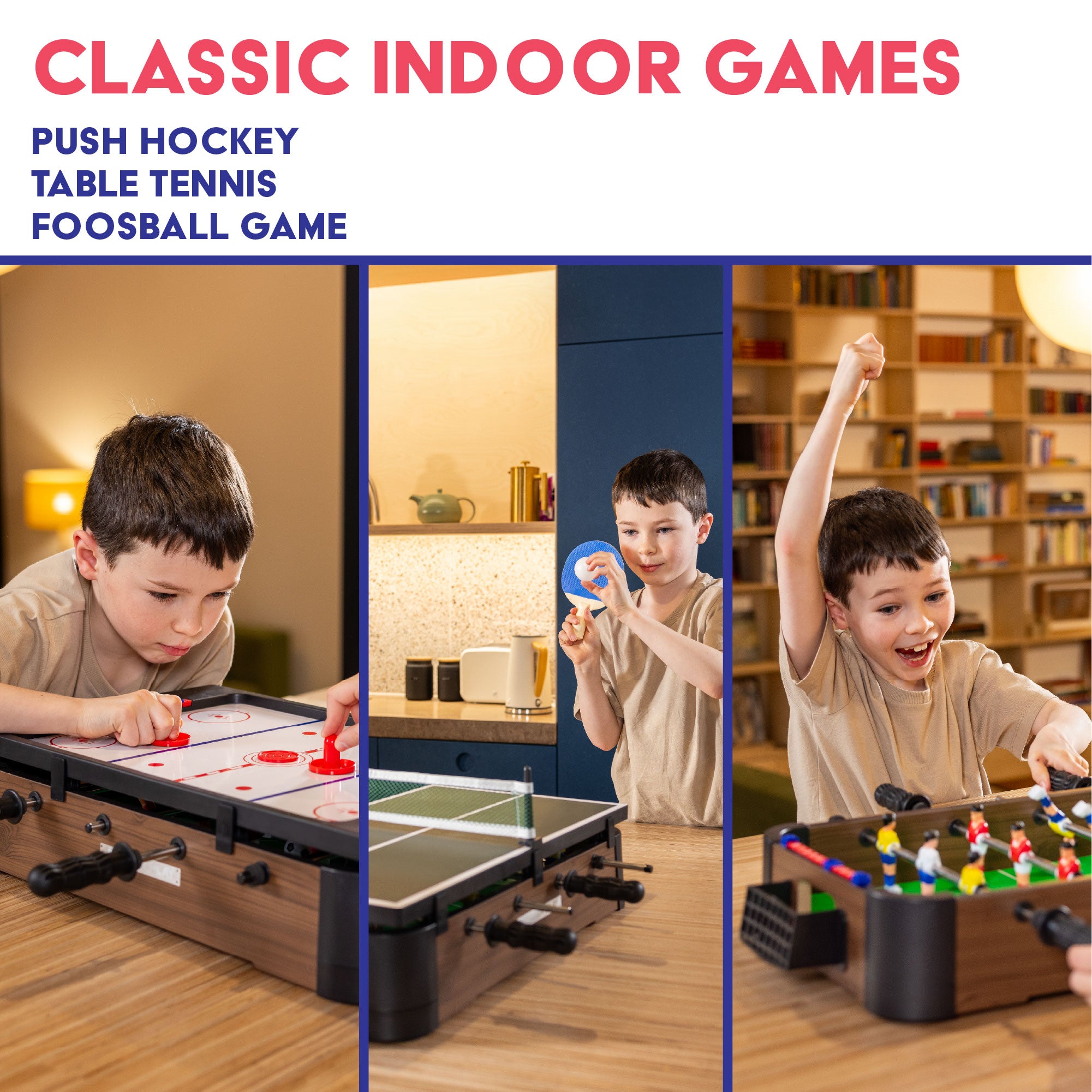 20" 3 In 1 Games Table - Dark Brown