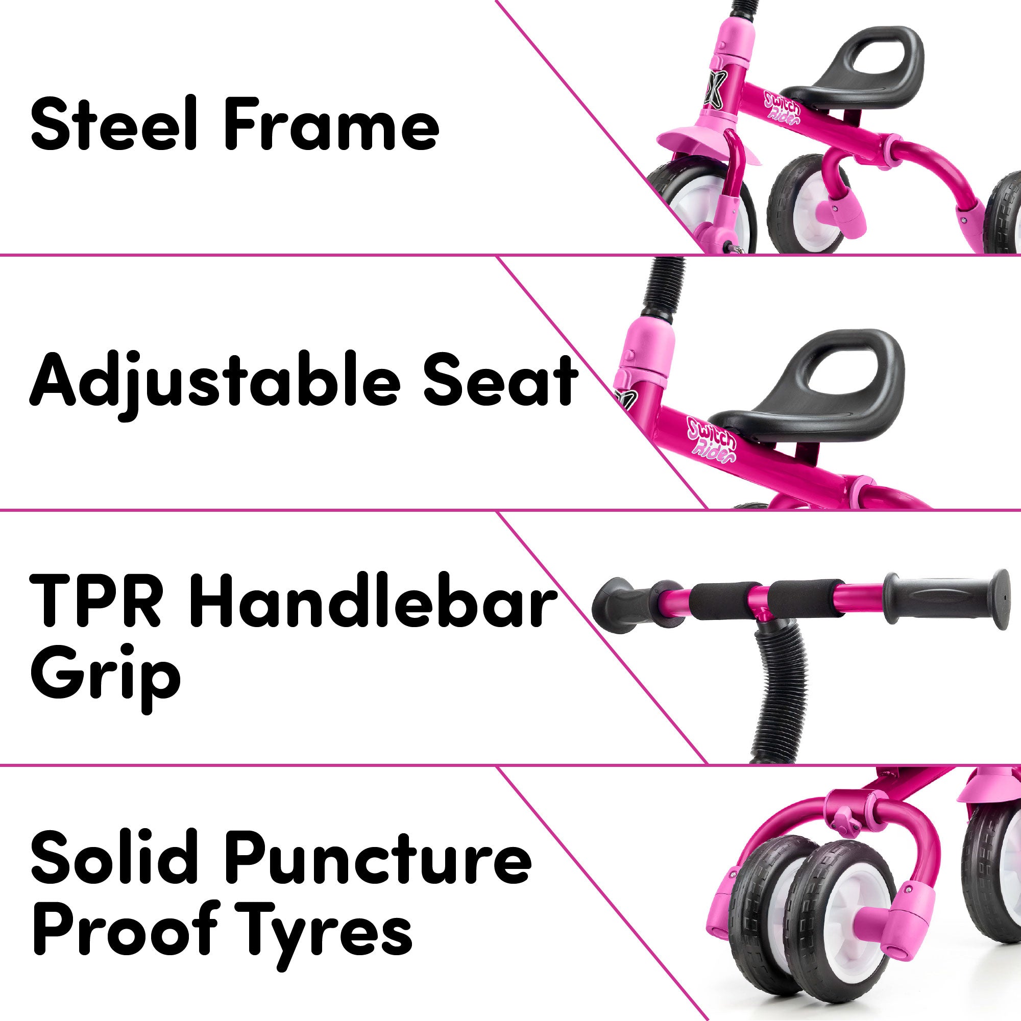 5 in 1 pink trike bike
