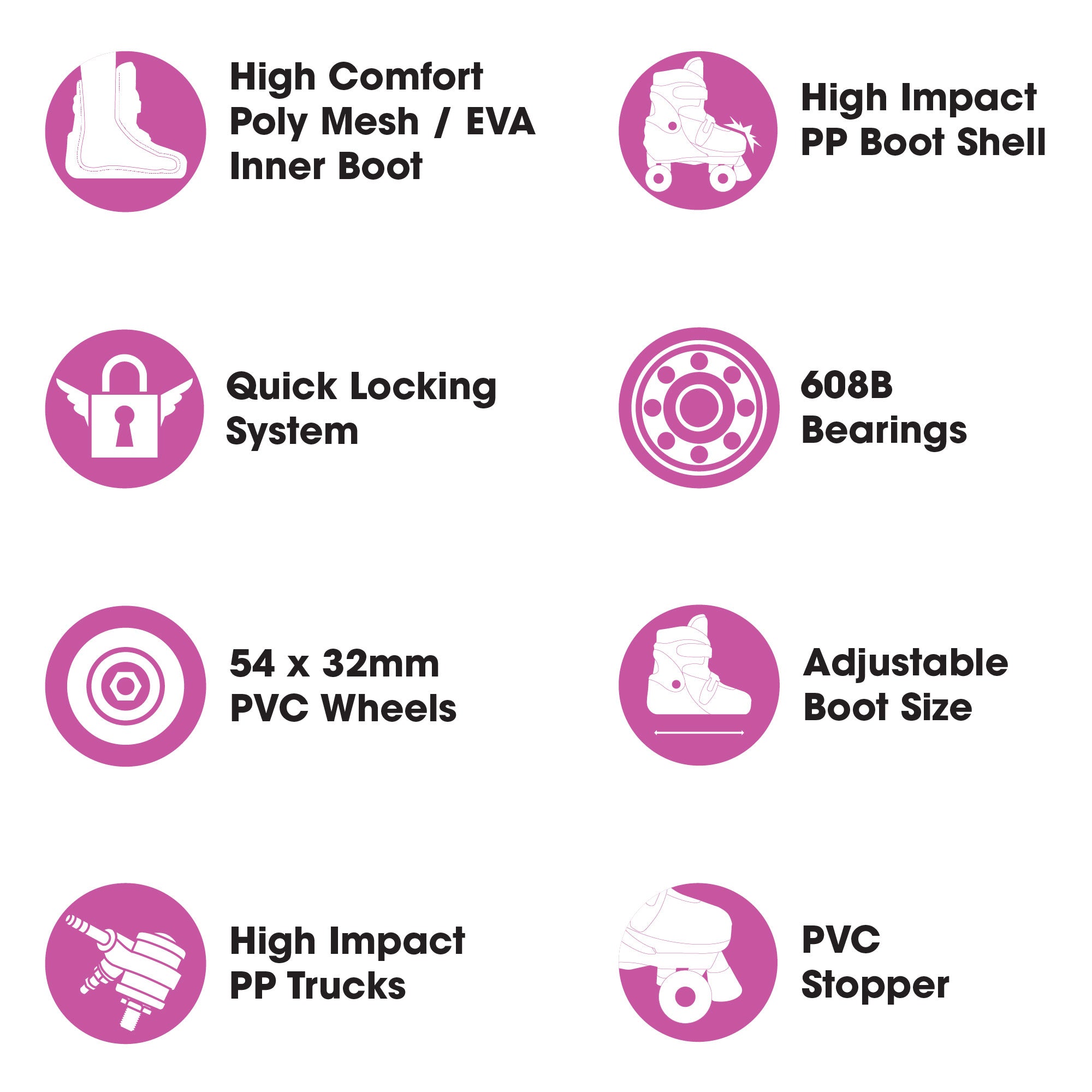 Adjustable Quad Skates - Purple