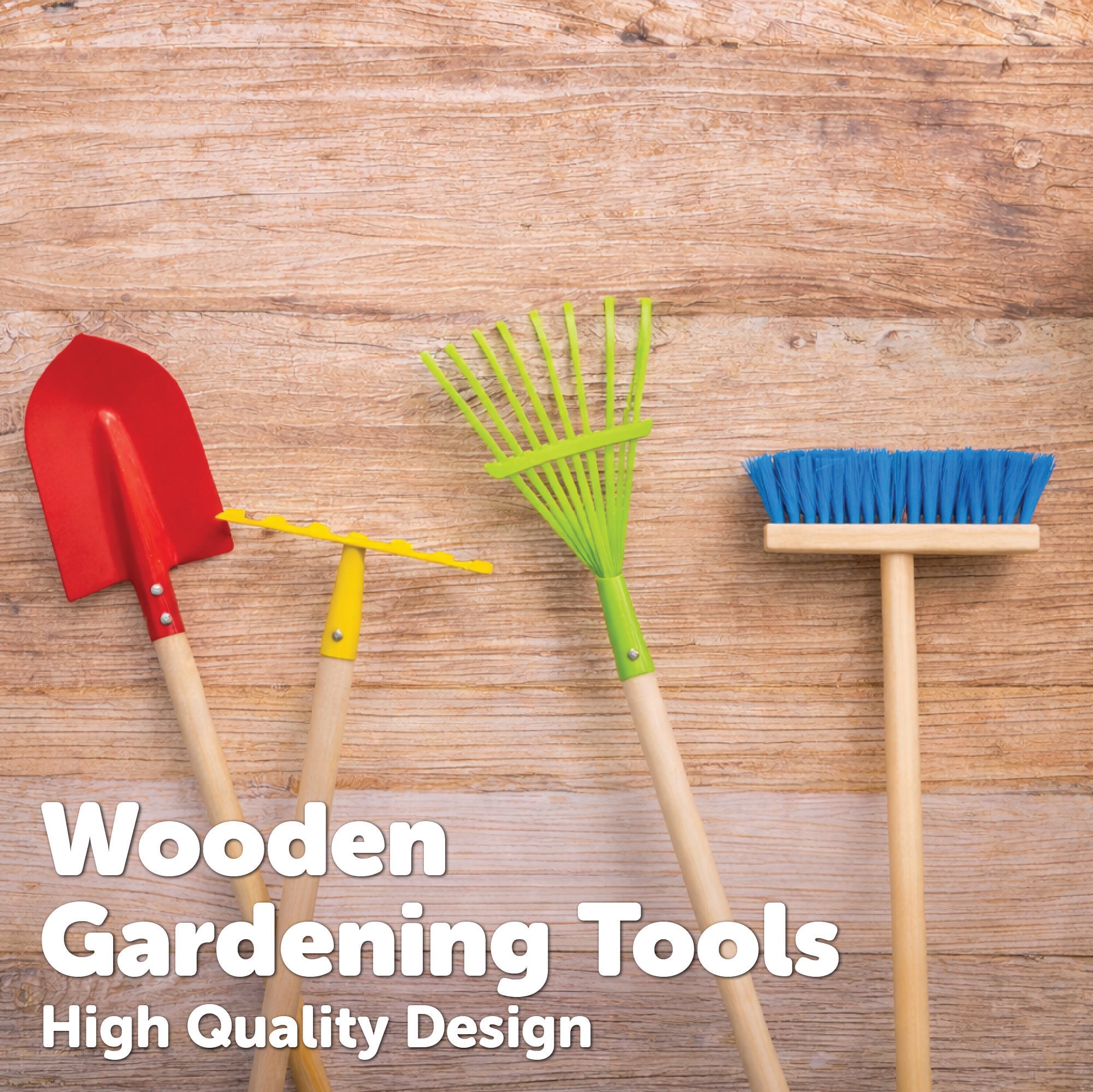 4 Piece Long Handle Tool Set