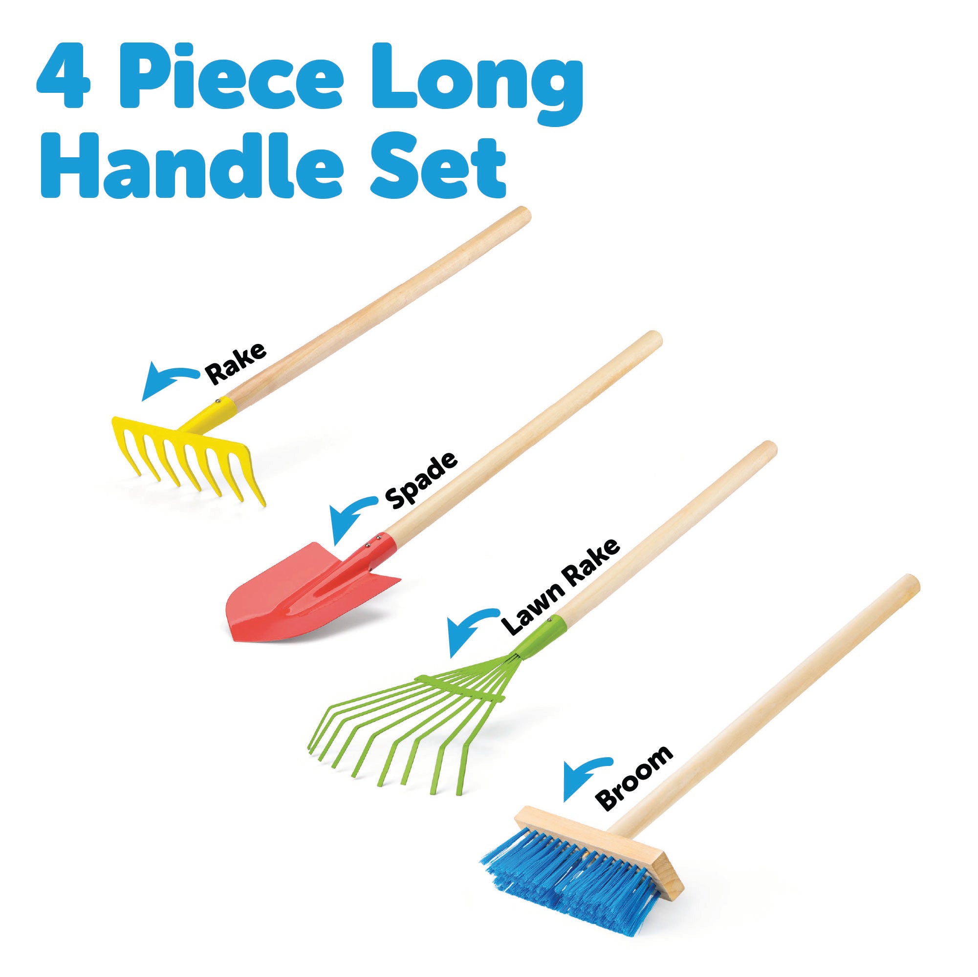 4 Piece Long Handle Tool Set