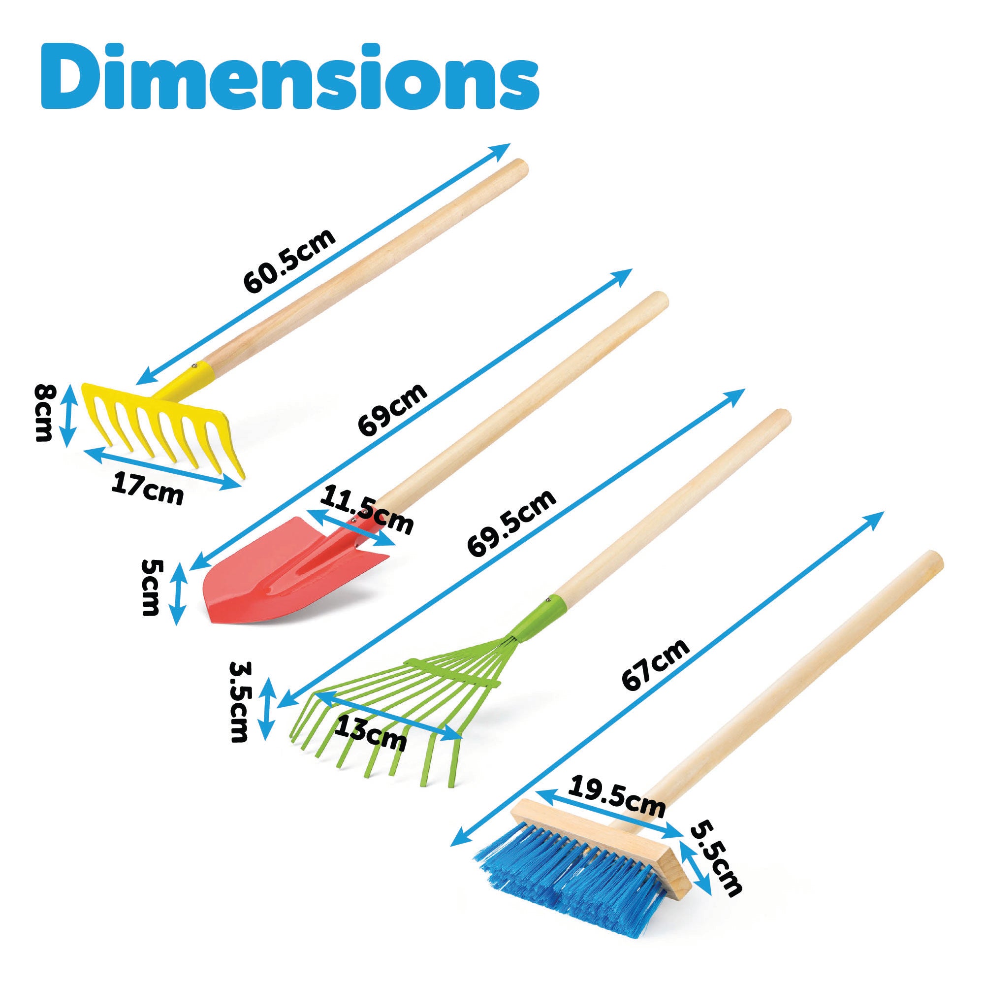 4 Piece Long Handle Tool Set
