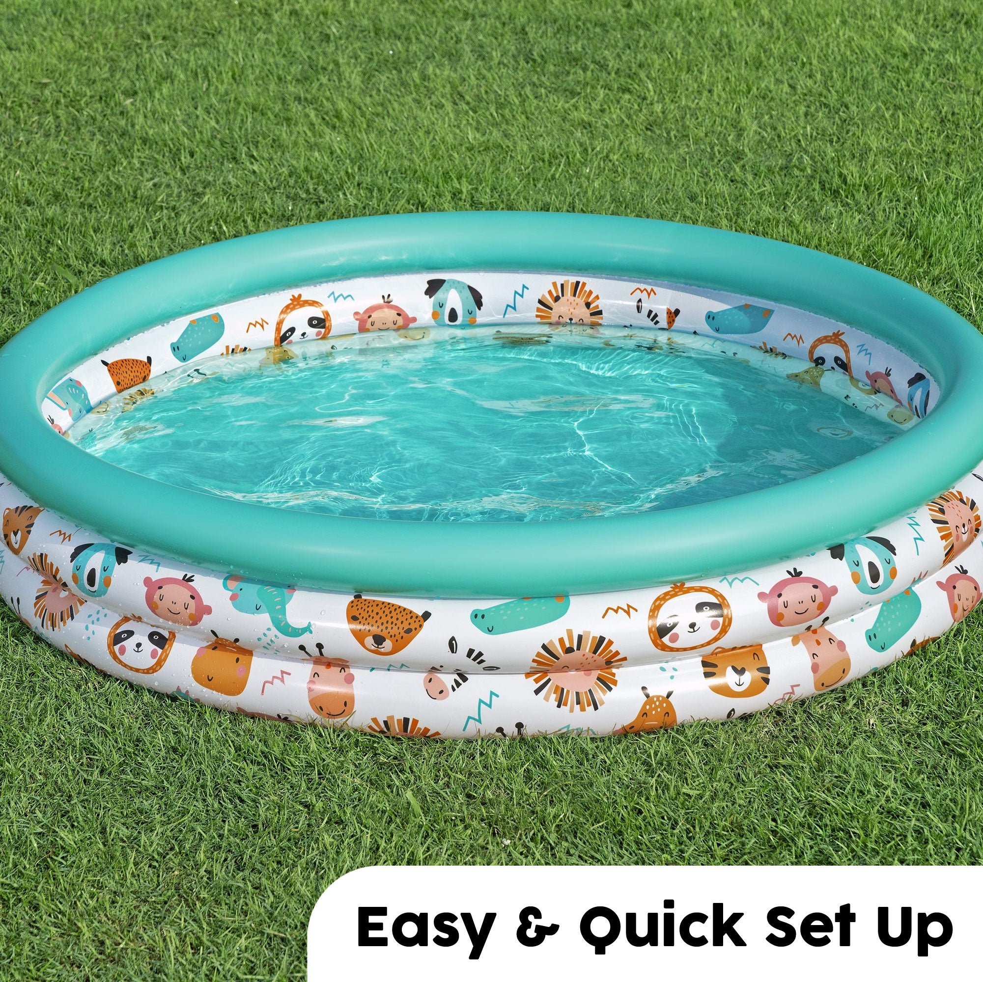 48" Safari Themed Kids Inflatable Paddling Pool