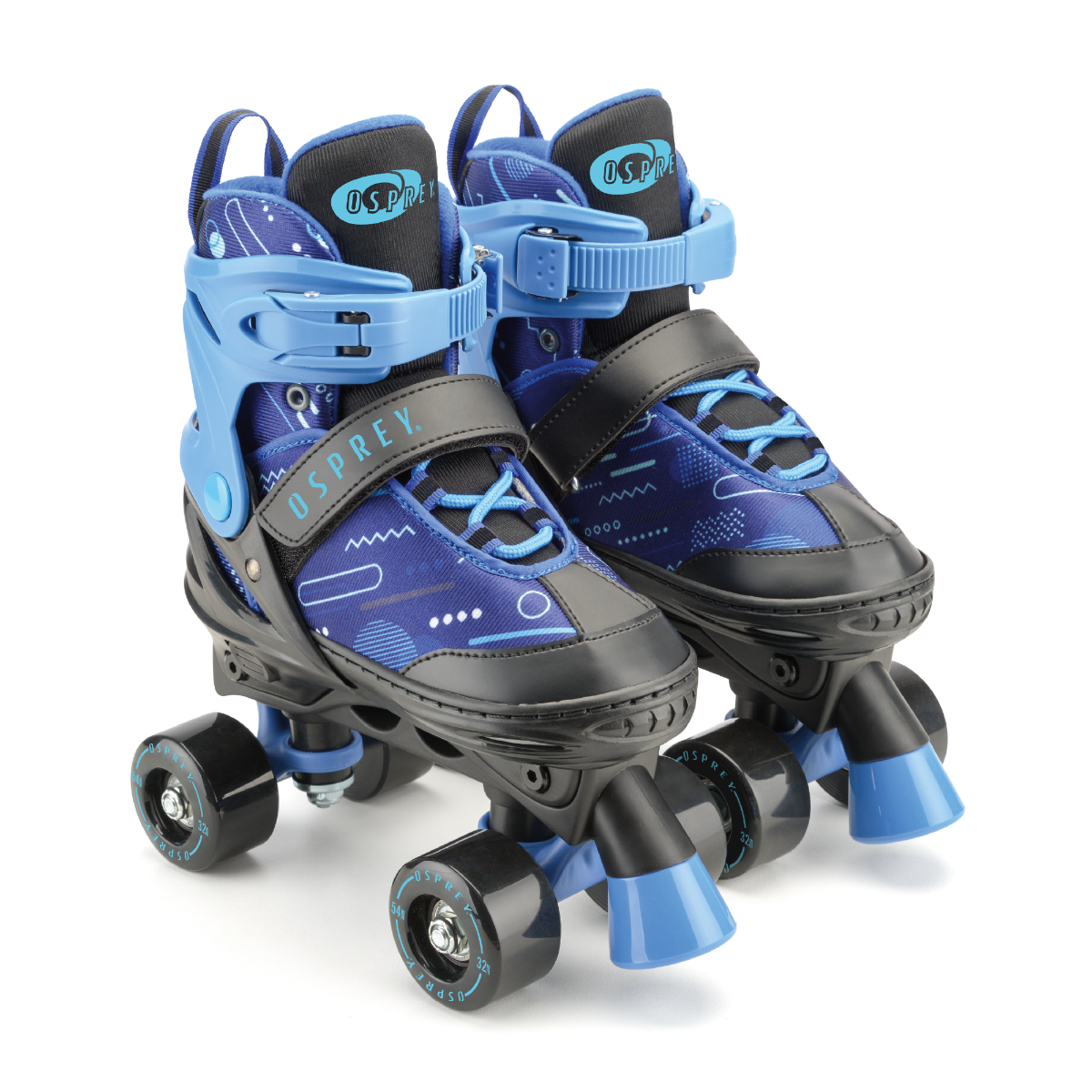 Beginner-friendly quad skates in blue color