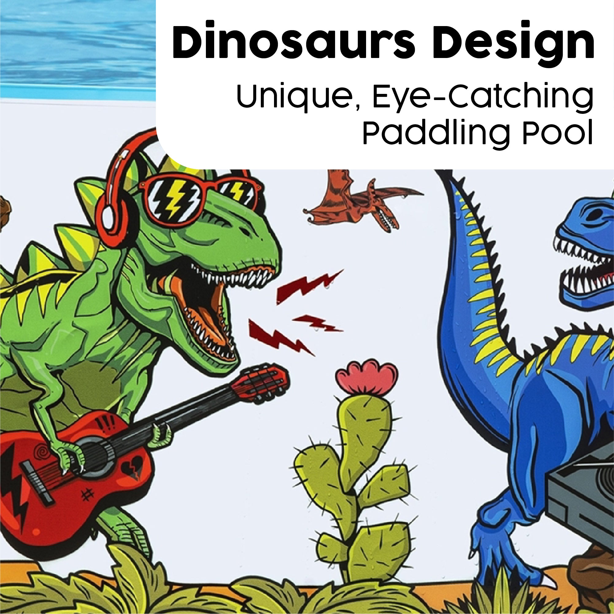 Dinosaur Themed Kids Inflatable Paddling Pool