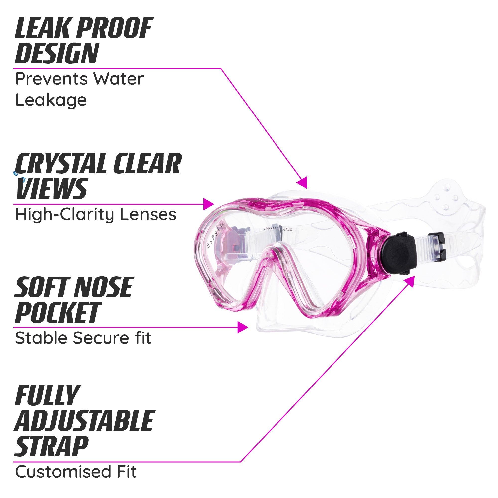 Osprey Junior Snorkel Set - Pink